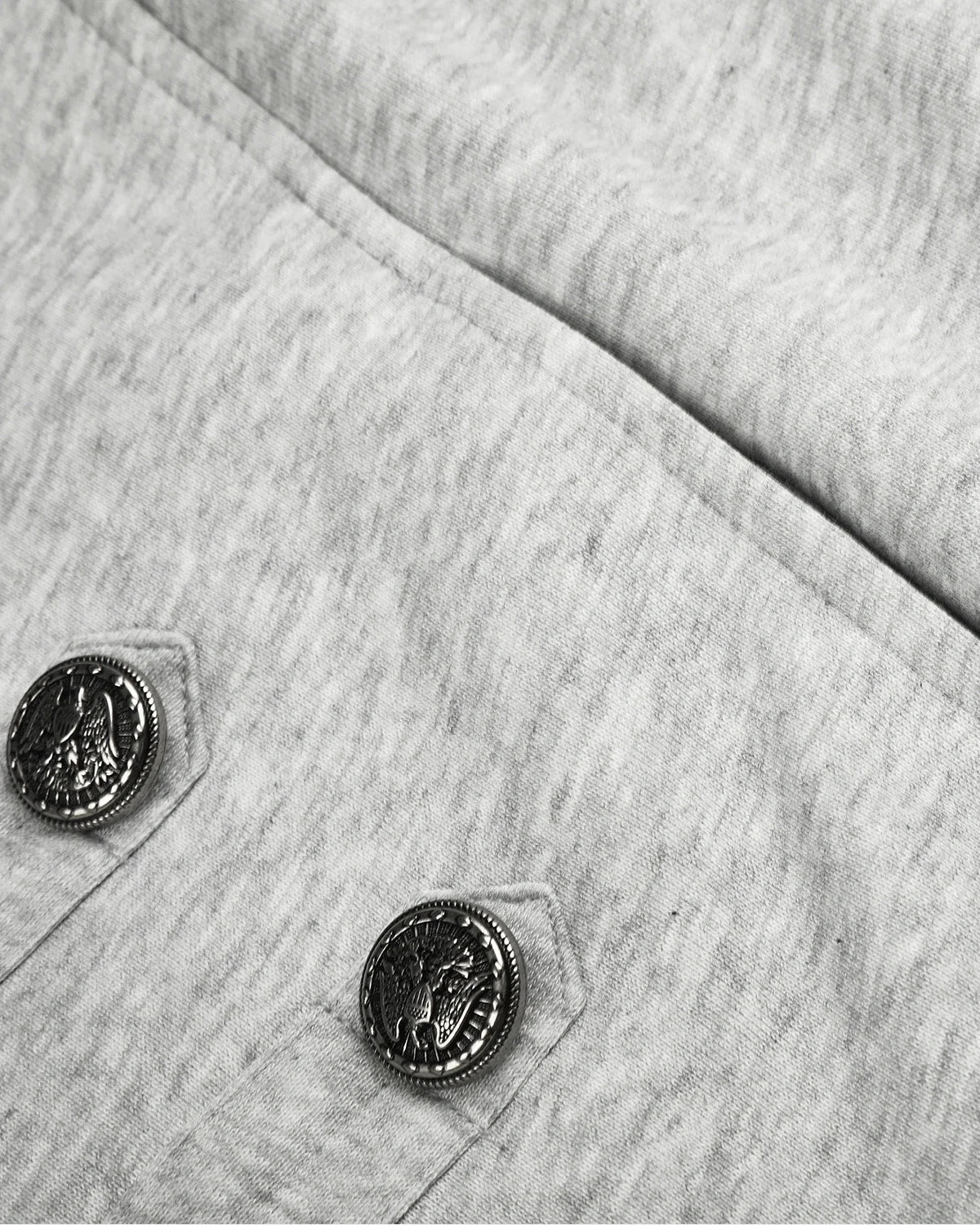 Omygoods Silver Button Stand Collar Zip Jacket
