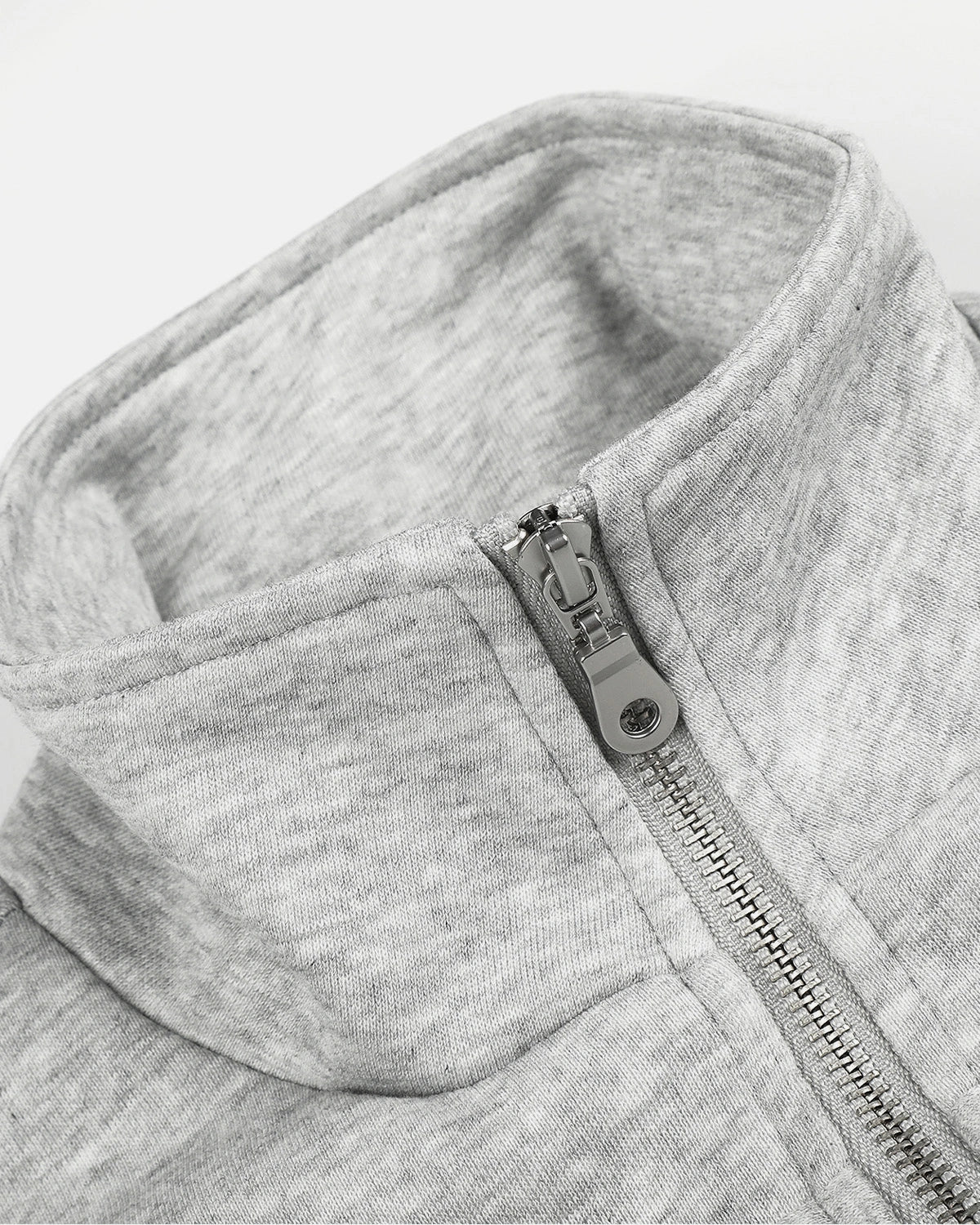 Omygoods Silver Button Stand Collar Zip Jacket