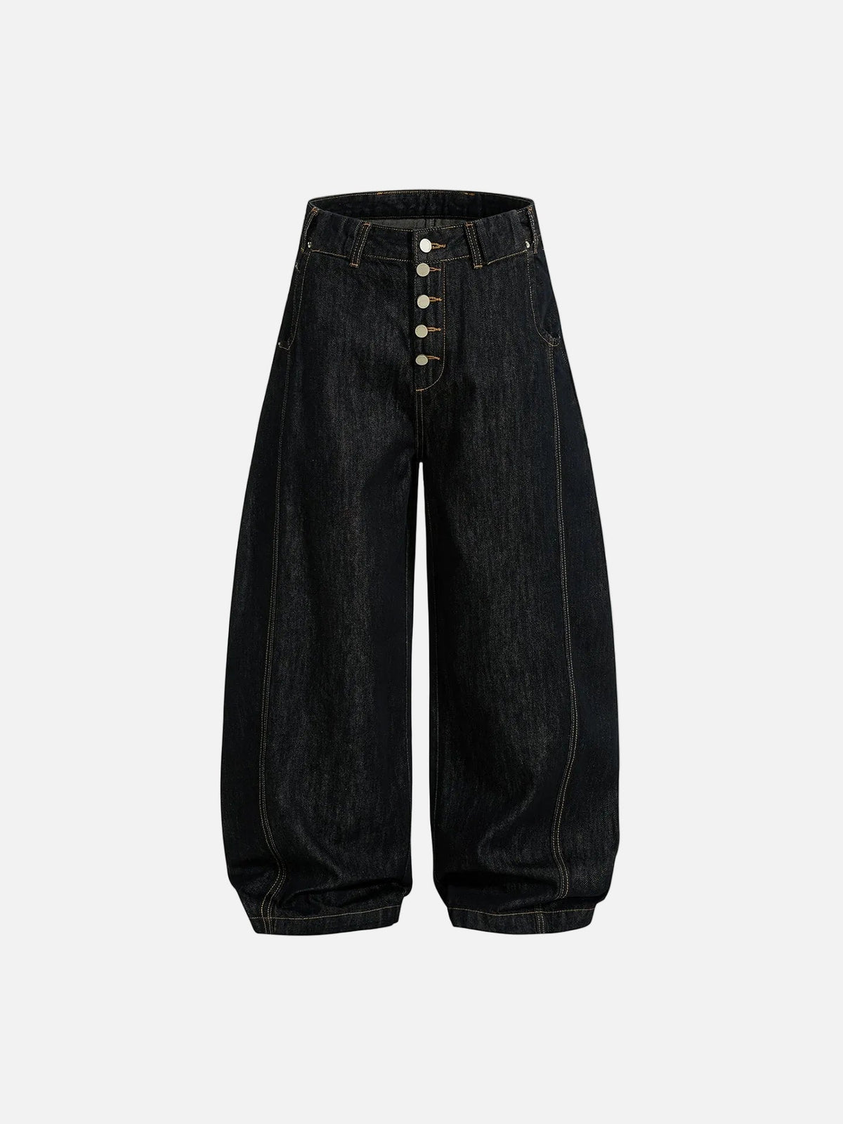 Omygoods Buttons Up Barrel Baggy Jeans