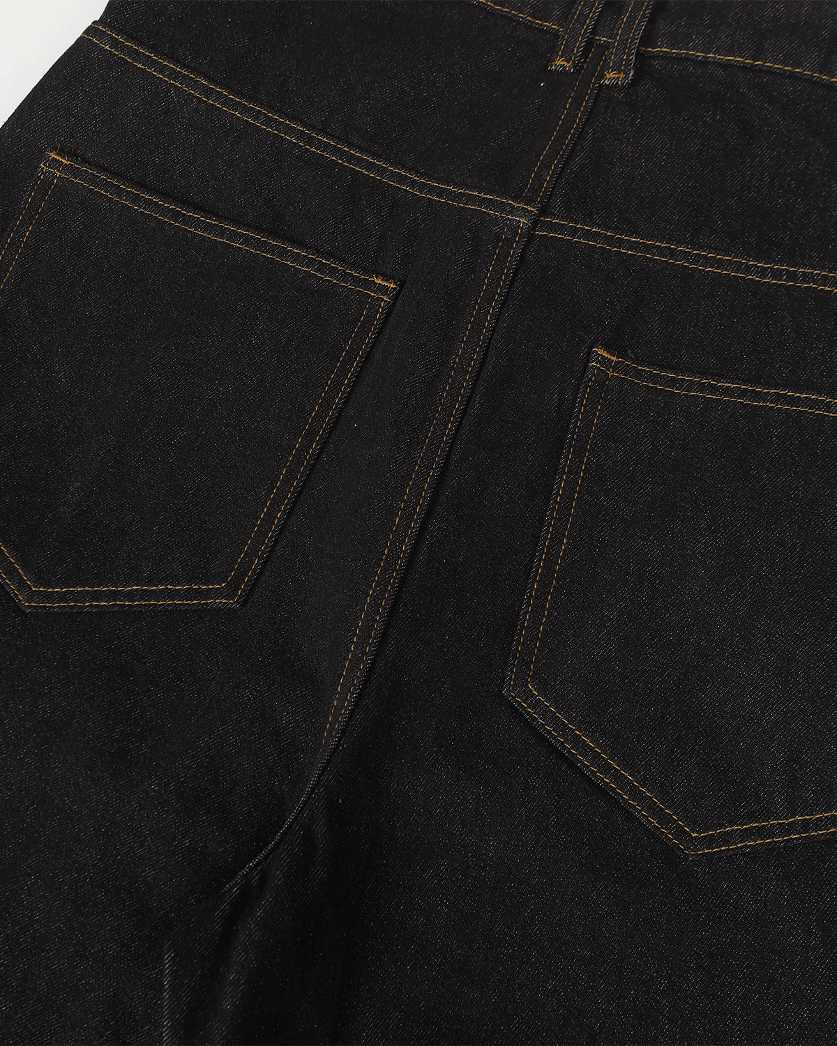 Omygoods Off-Center Button Raw Baggy Jeans