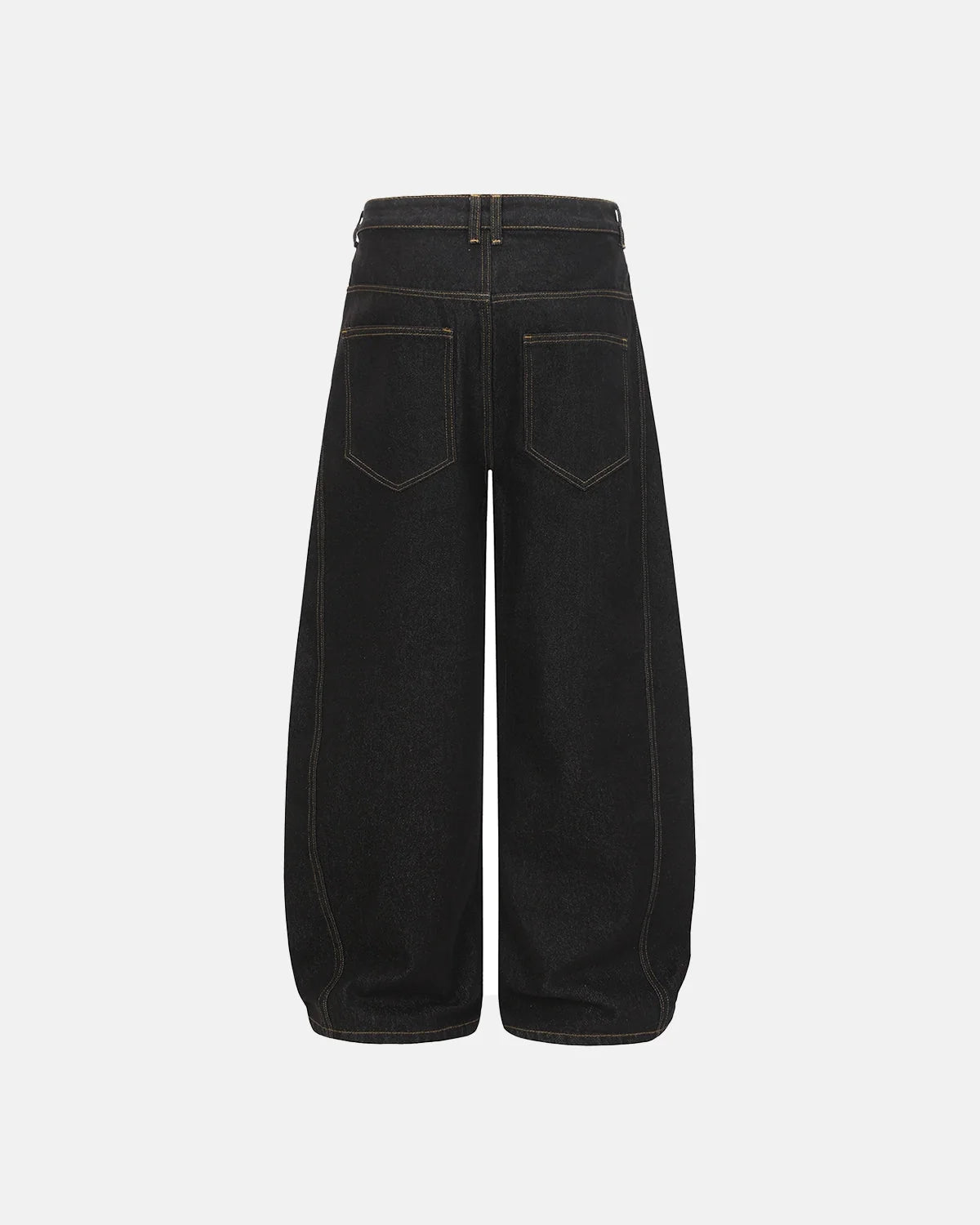Omygoods Off-Center Button Raw Baggy Jeans