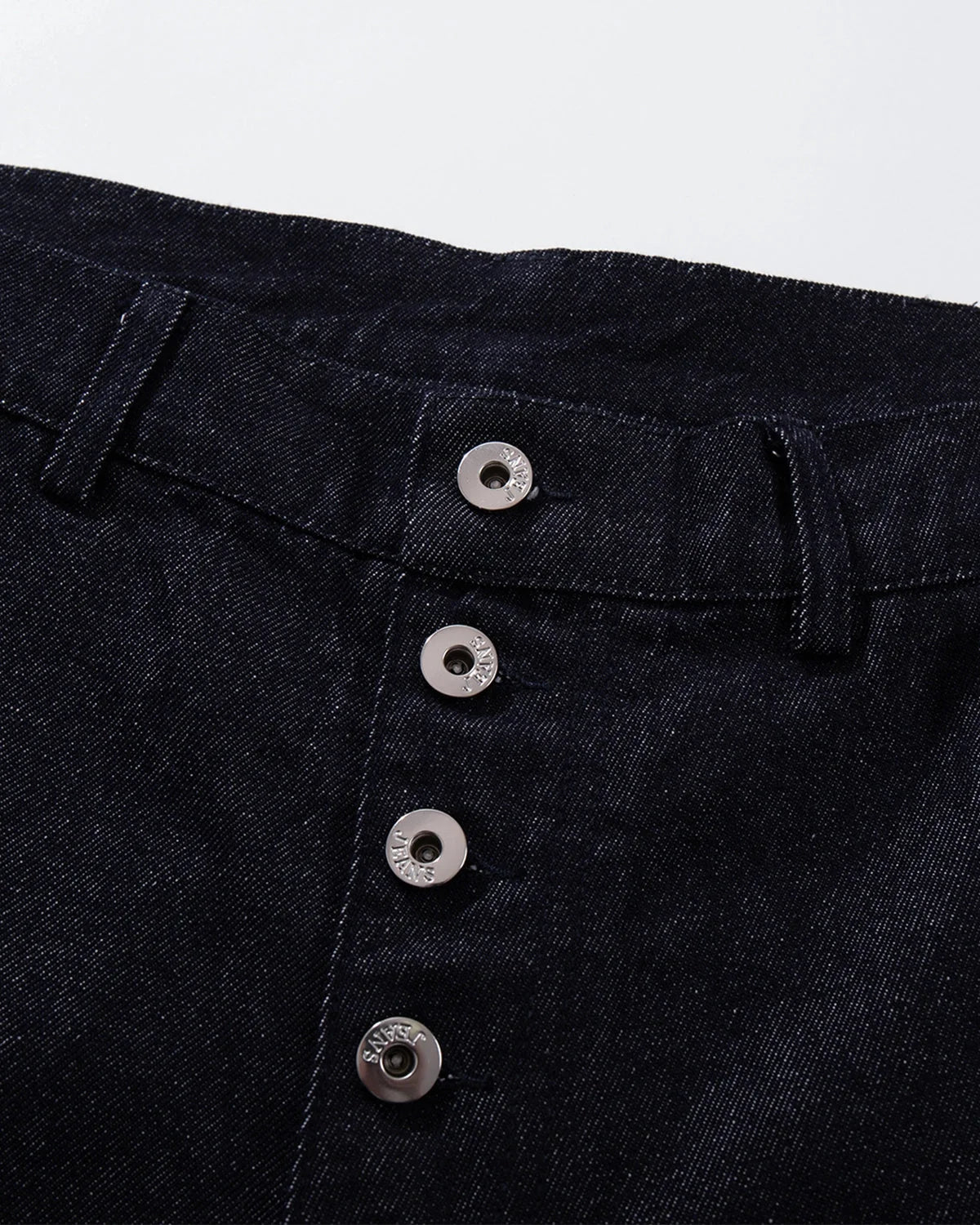 Omygoods Flap Pocket Raw Blue Baggy Jeans