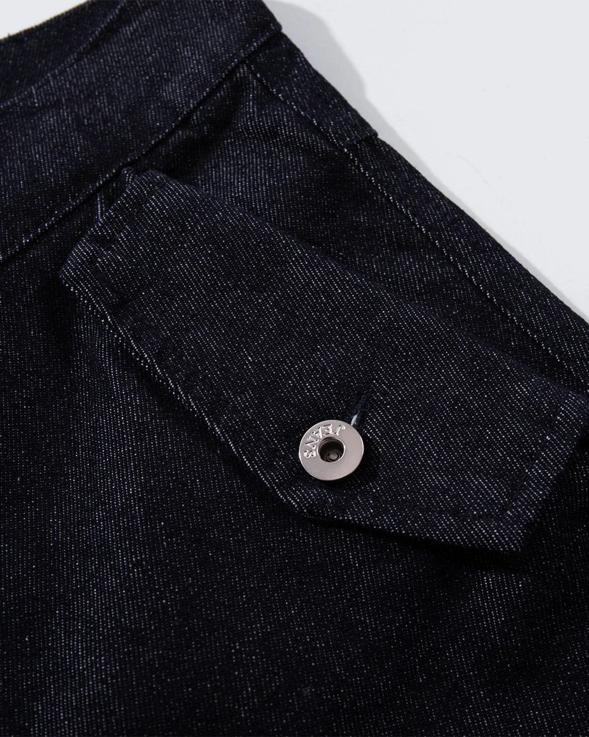 Omygoods Flap Pocket Raw Blue Baggy Jeans