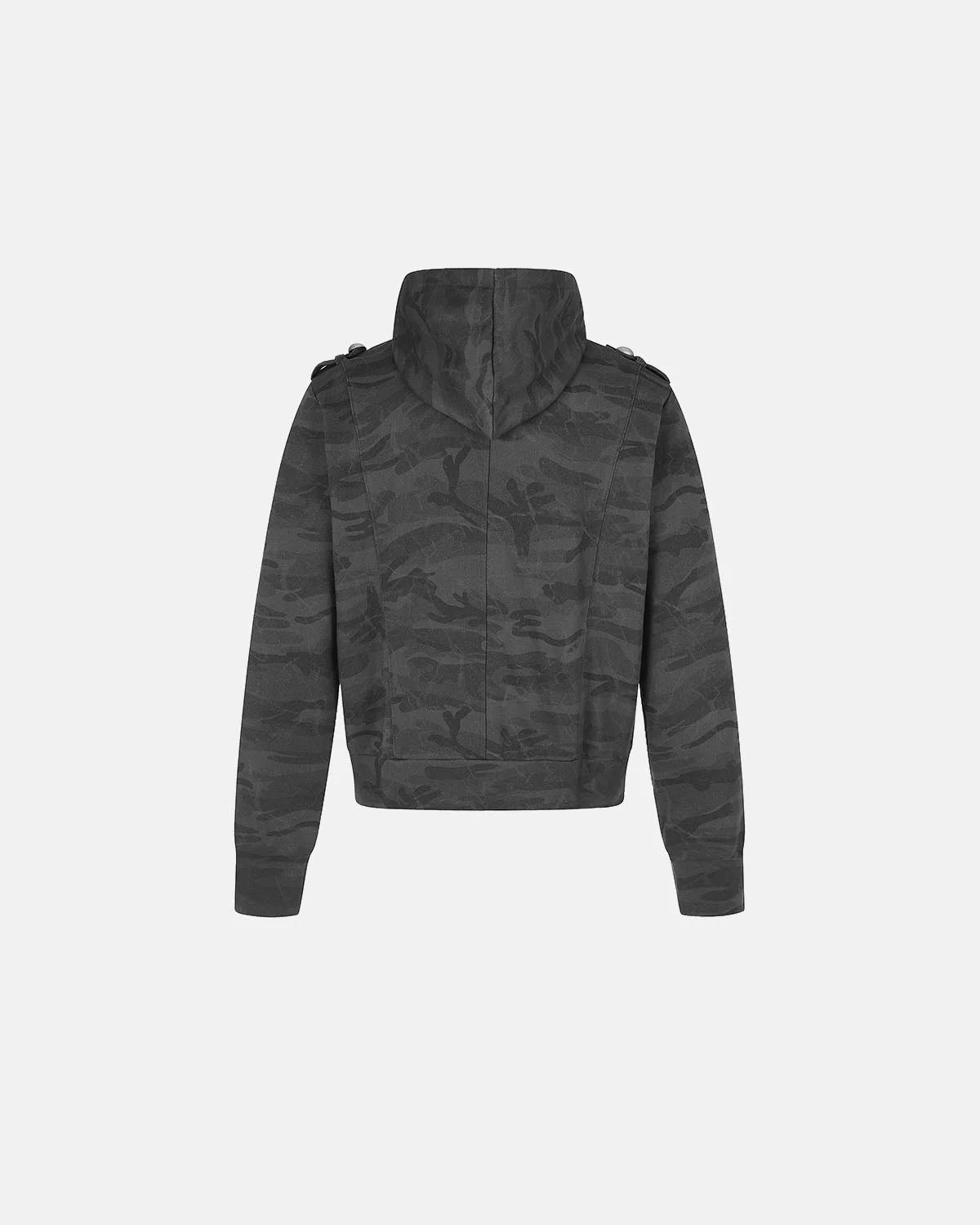 Omygoods Camo Boxy Zip Up Hoodie