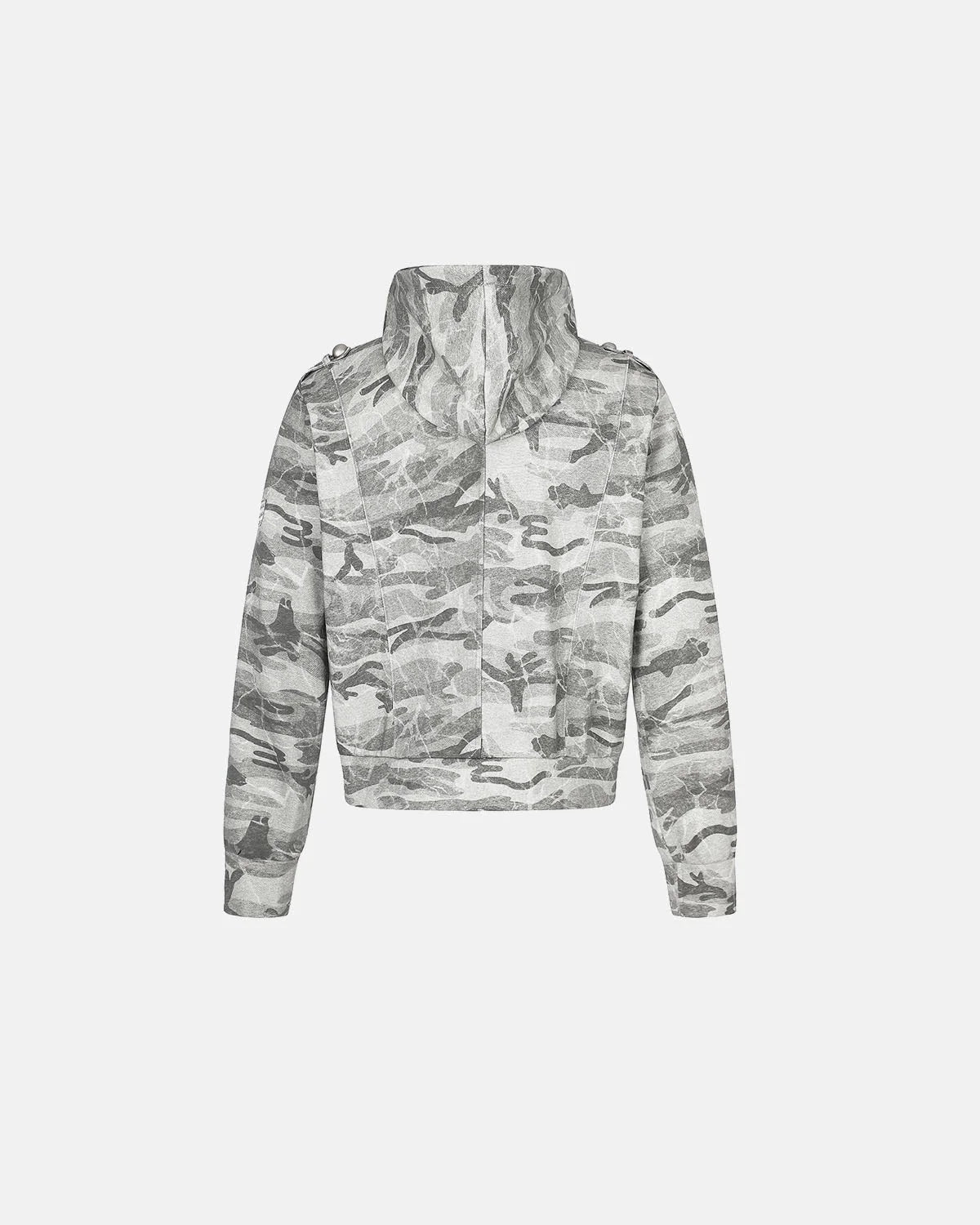Omygoods Camo Boxy Zip Up Hoodie