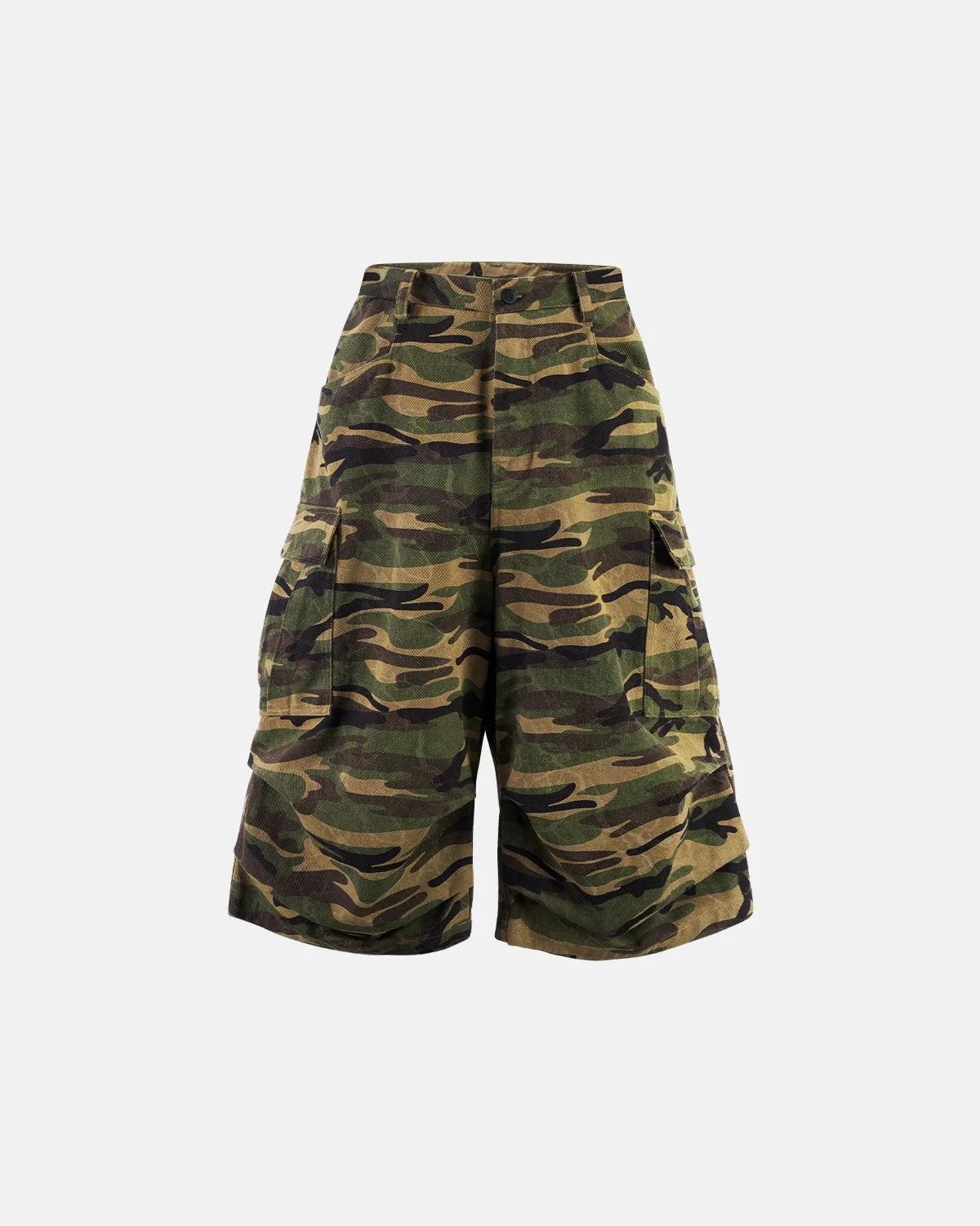 Omygoods Camo Cargo Baggy Shorts