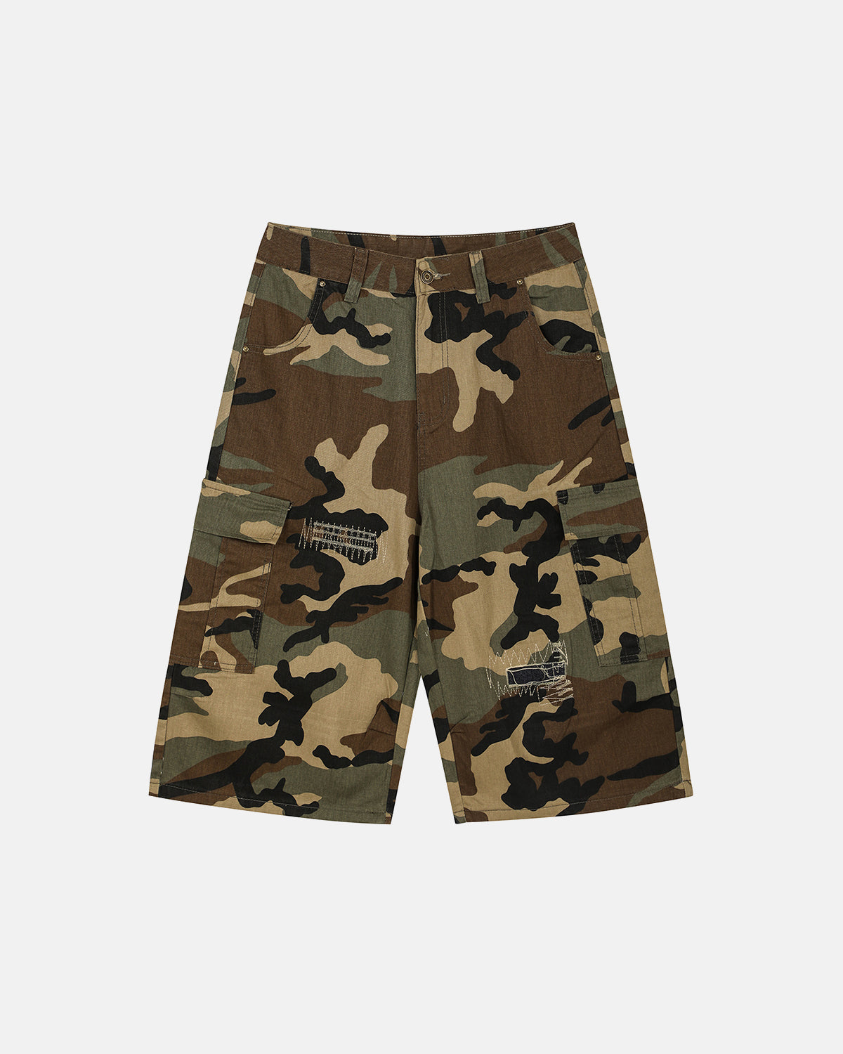 Omygoods Camo Cargo Longline Shorts