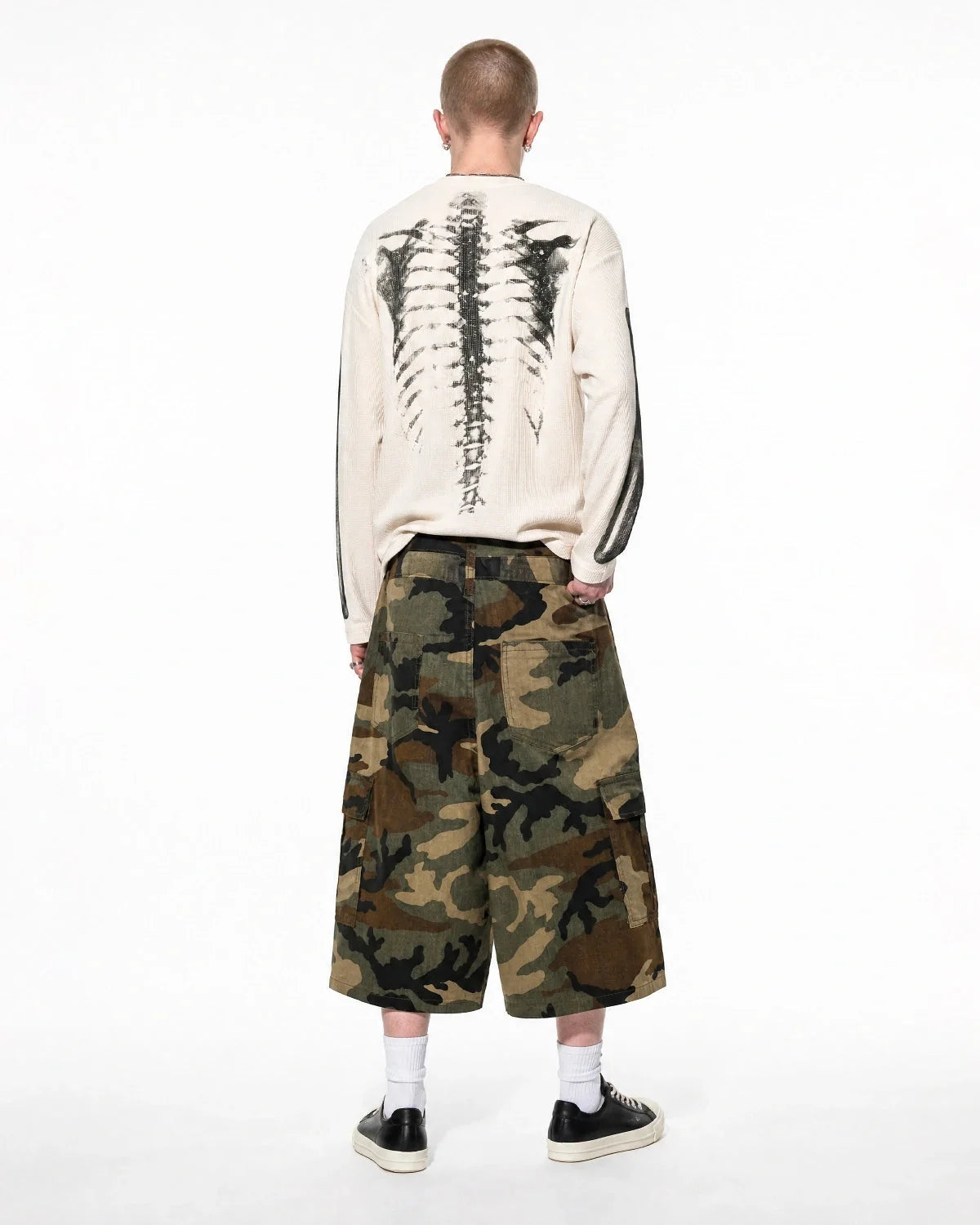 Omygoods Camo Cargo Longline Shorts
