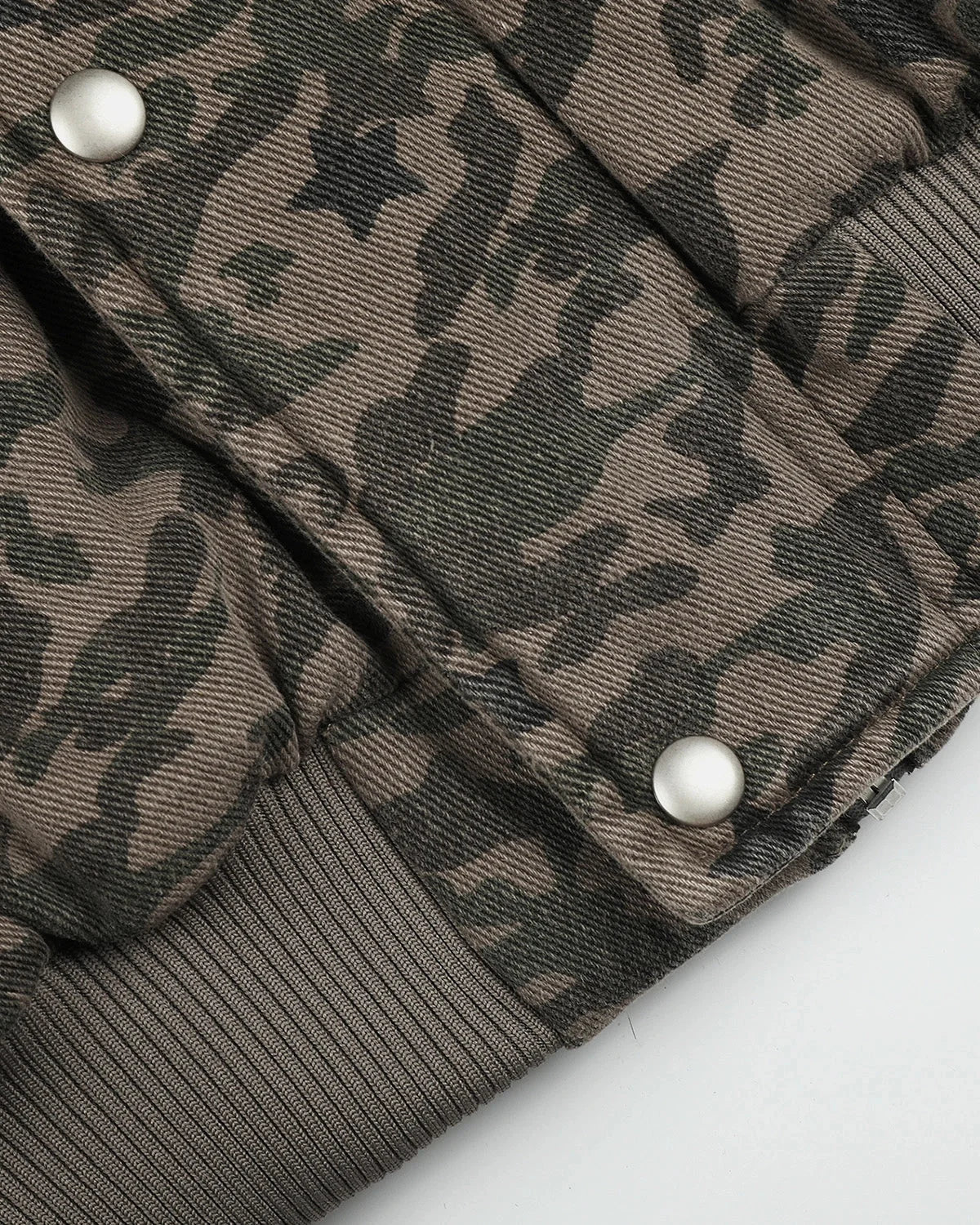 Omygoods Camo Faux Fur Hooded Bomber Jacket