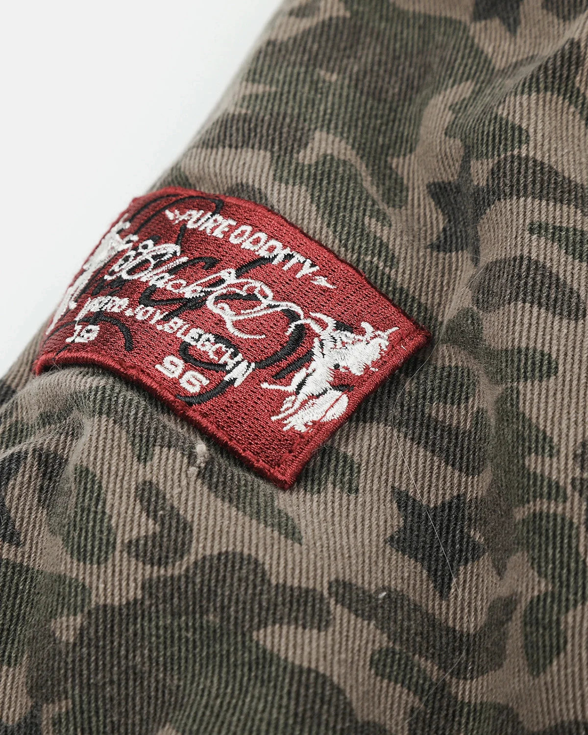 Omygoods Camo Faux Fur Hooded Bomber Jacket