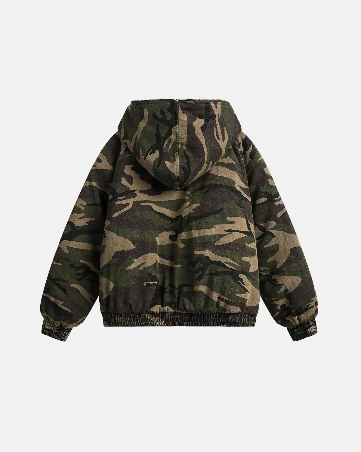 Omygoods Camo Faux Fur Lined Bomber Jacket