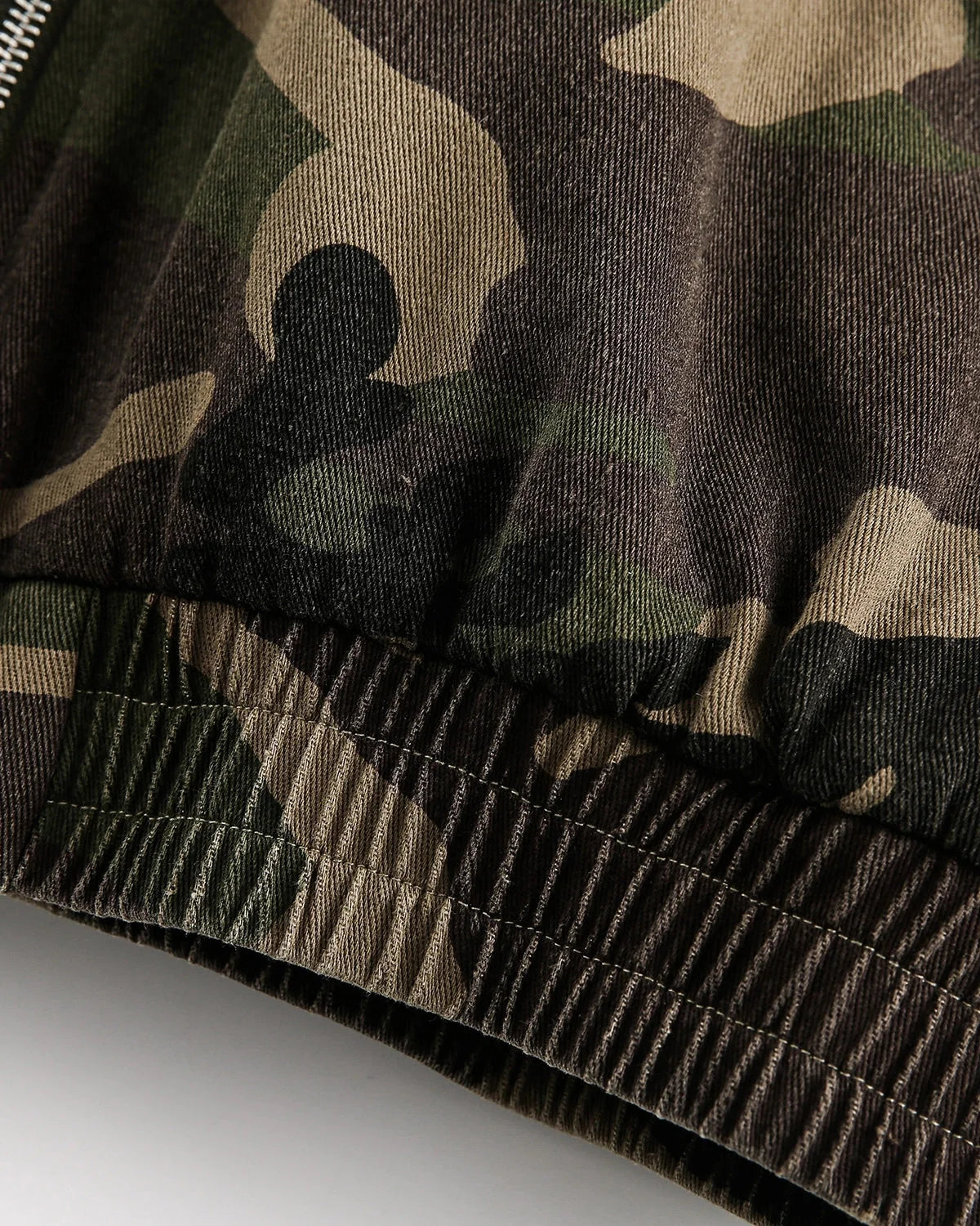 Omygoods Camo Faux Fur Lined Bomber Jacket