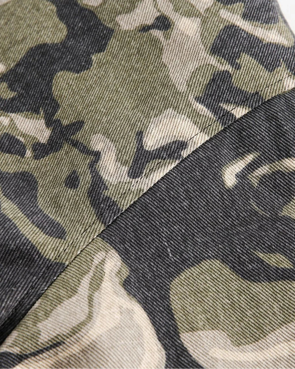 Omygoods Camo Faux Fur Padded Hooded Jacket