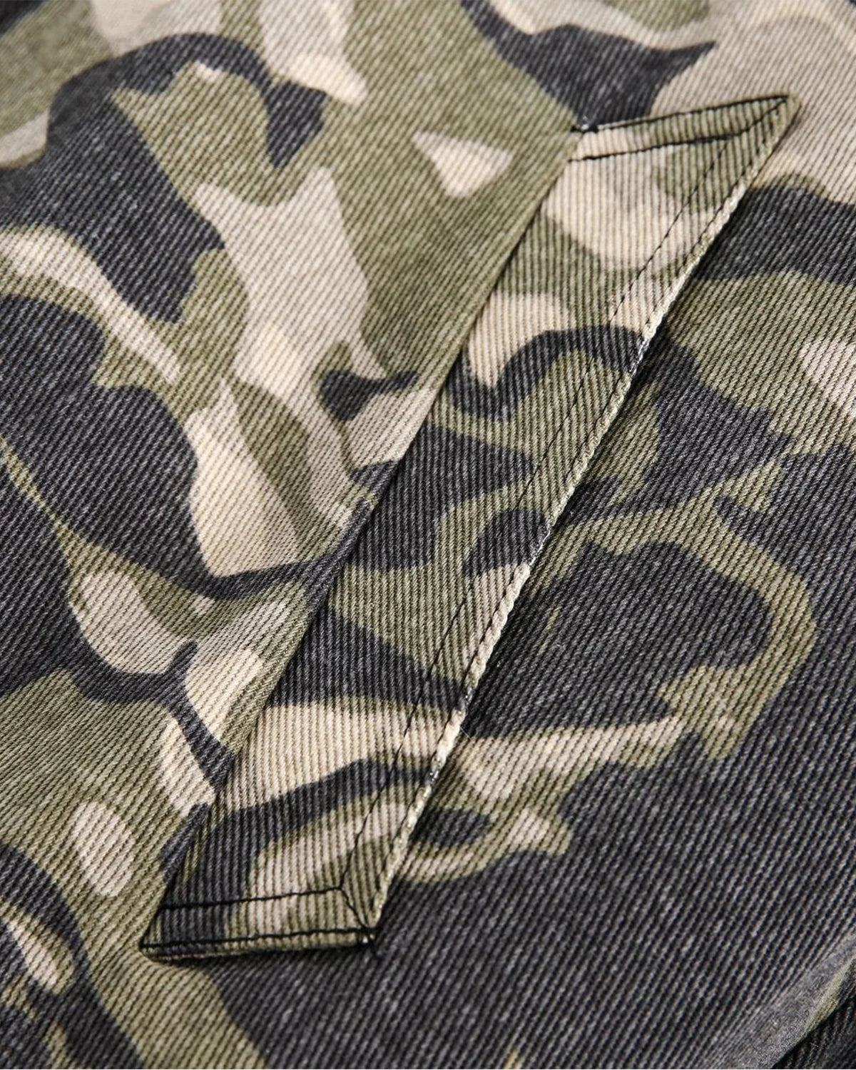 Omygoods Camo Faux Fur Padded Hooded Jacket