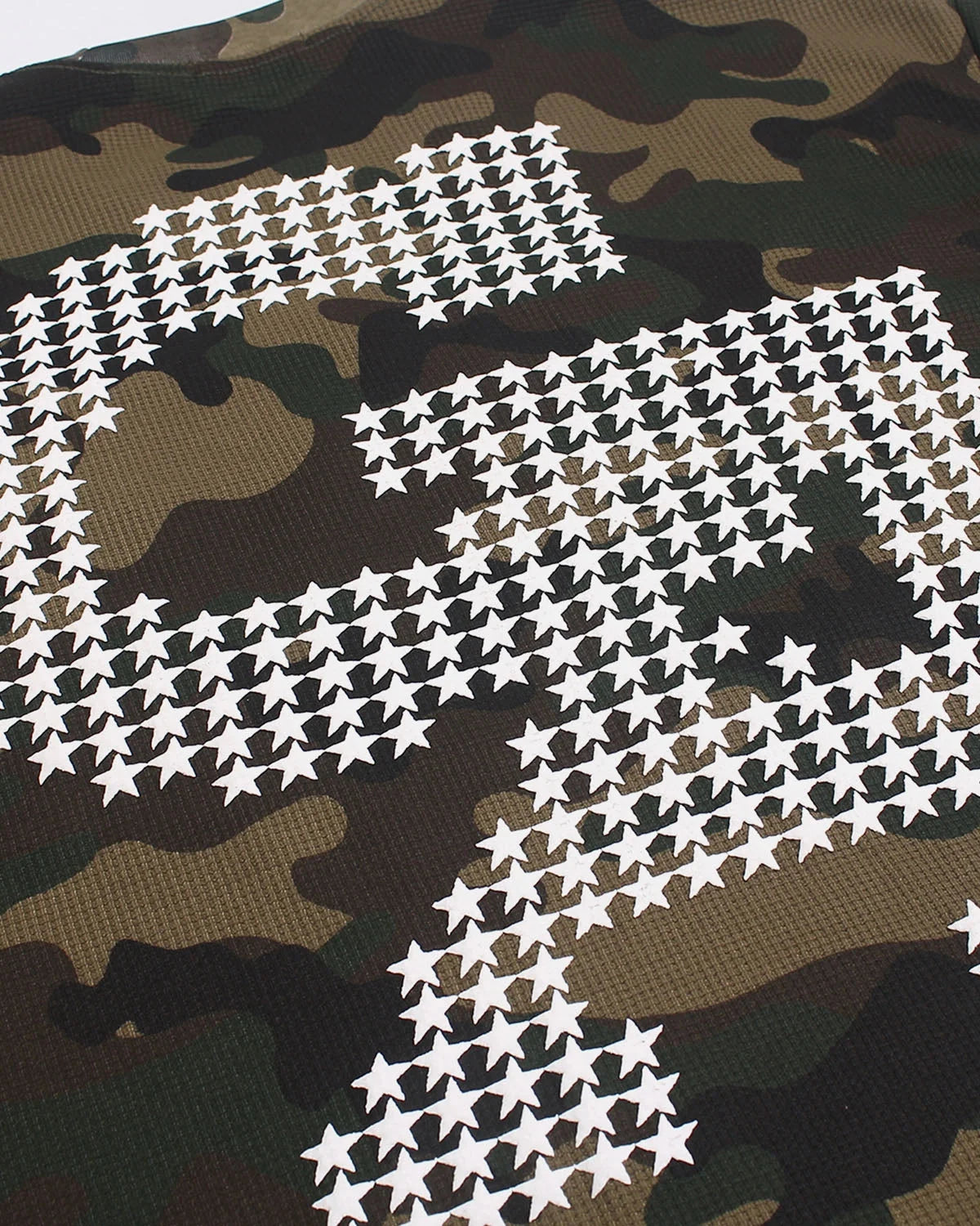 Omygoods Camo Graphic Waffle Long Sleeve T-Shirt