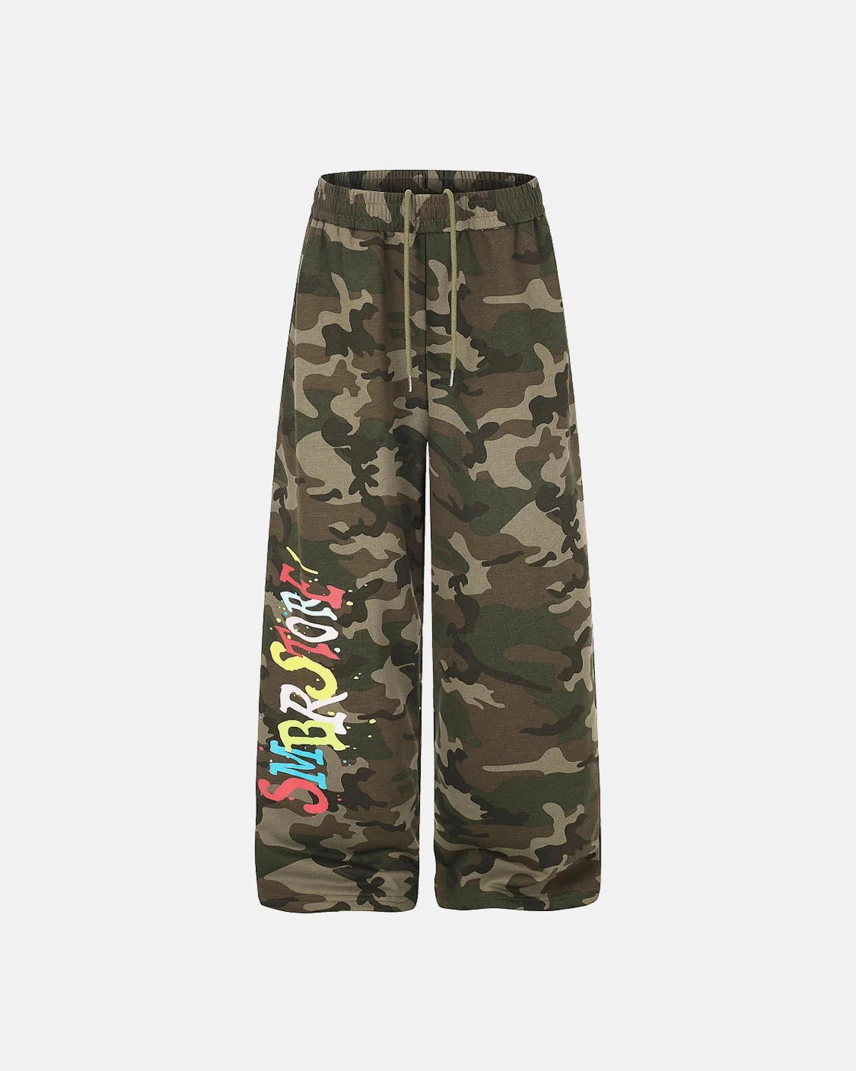 Omygoods Camo Graphic Wide-Leg Sweatpants