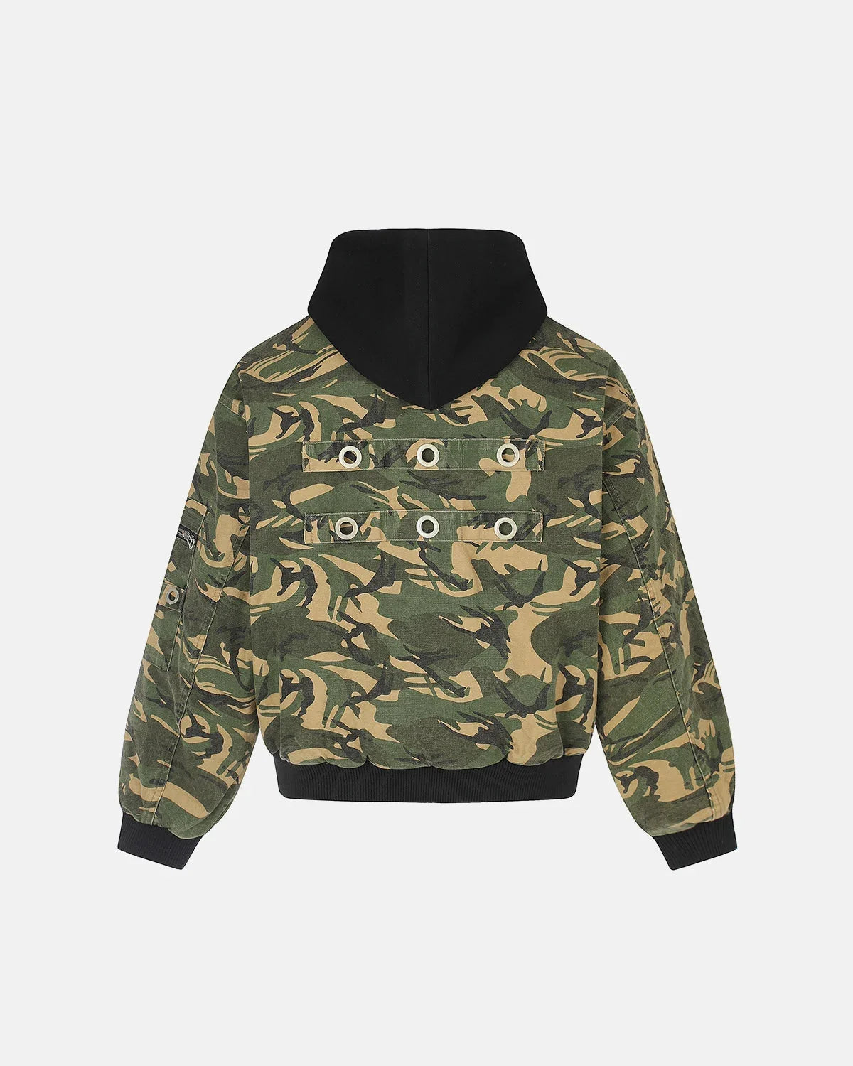 Omygoods Camo Hooded Bomber Jacket