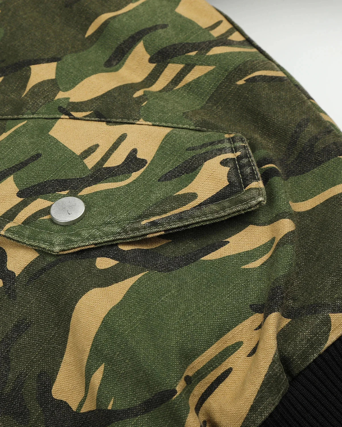 Omygoods Camo Hooded Bomber Jacket