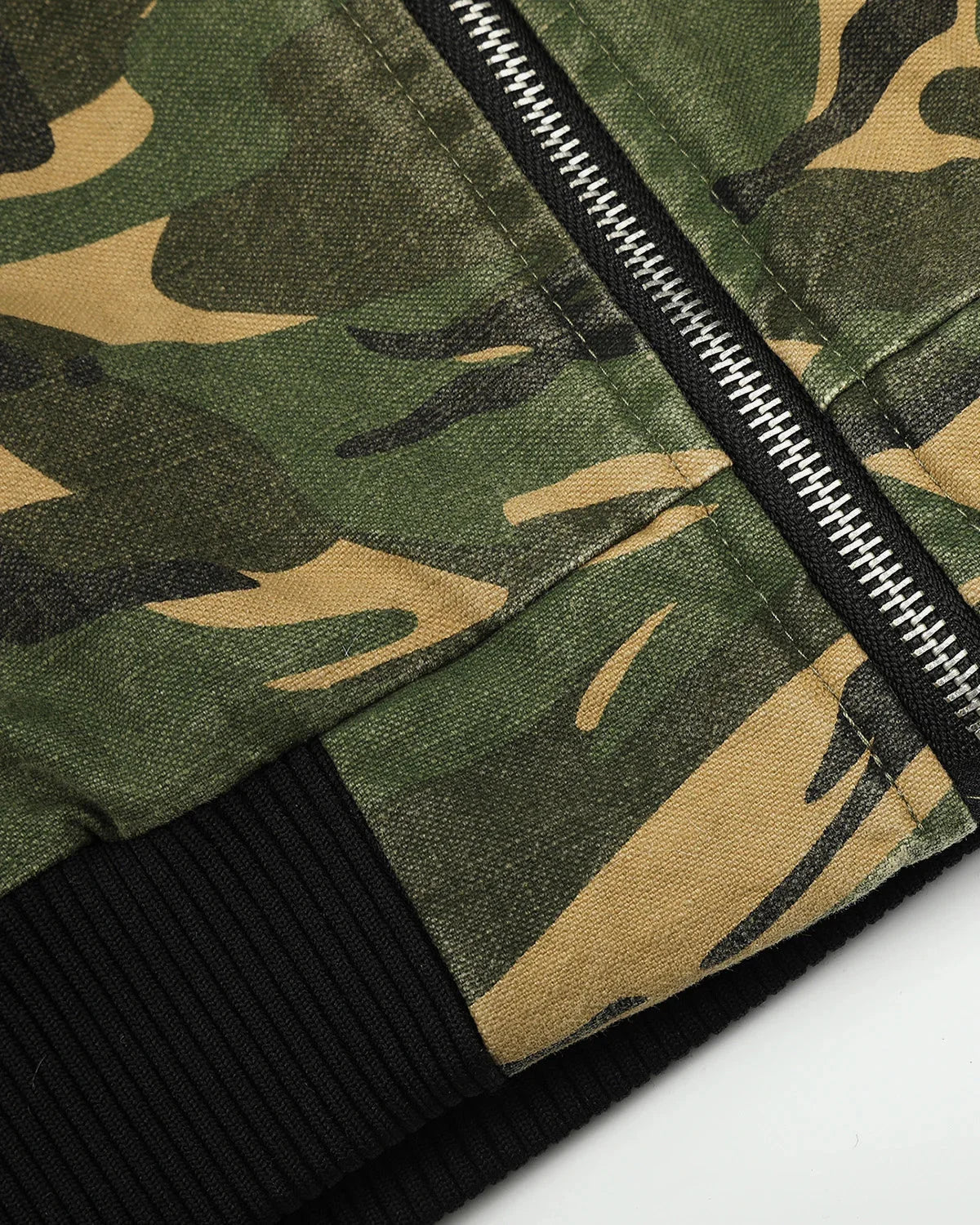 Omygoods Camo Hooded Bomber Jacket