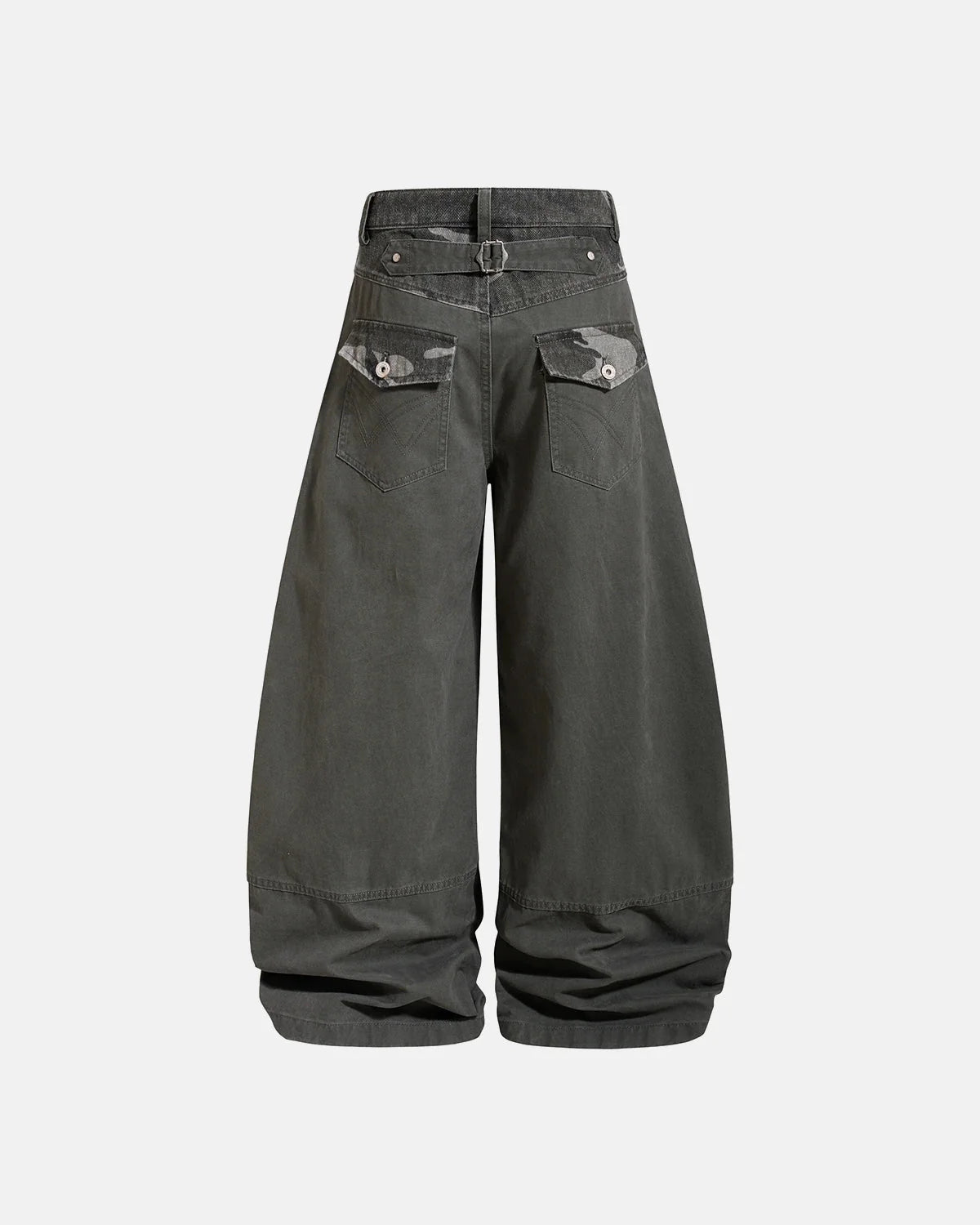 Omygoods Camo Patchwork Barrel Pants