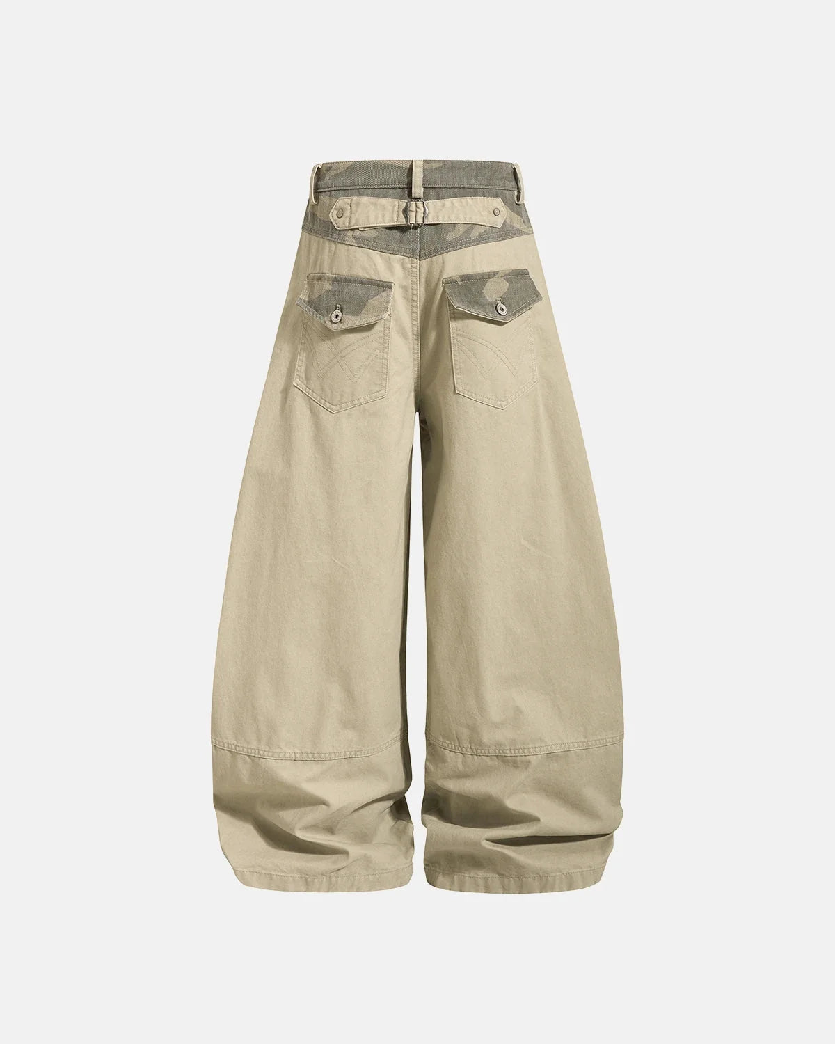 Omygoods Camo Patchwork Barrel Pants
