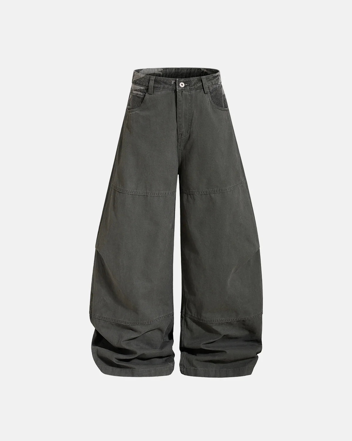 Omygoods Camo Patchwork Barrel Pants