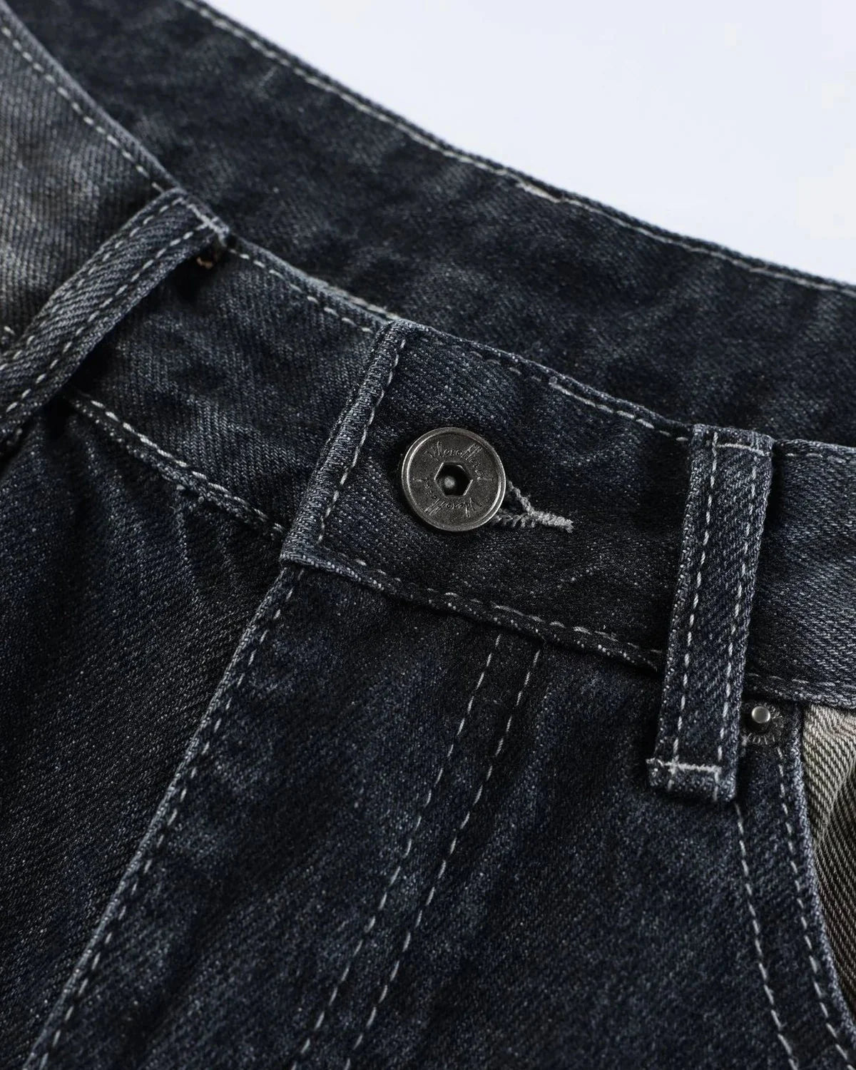 Omygoods Camo Patchwork Washed Denim Jorts