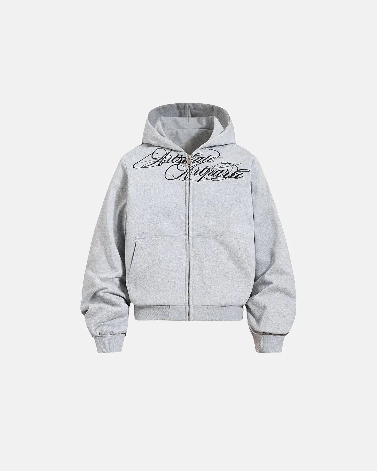 Omygoods Camo Script Graphic Cropped Hoodie