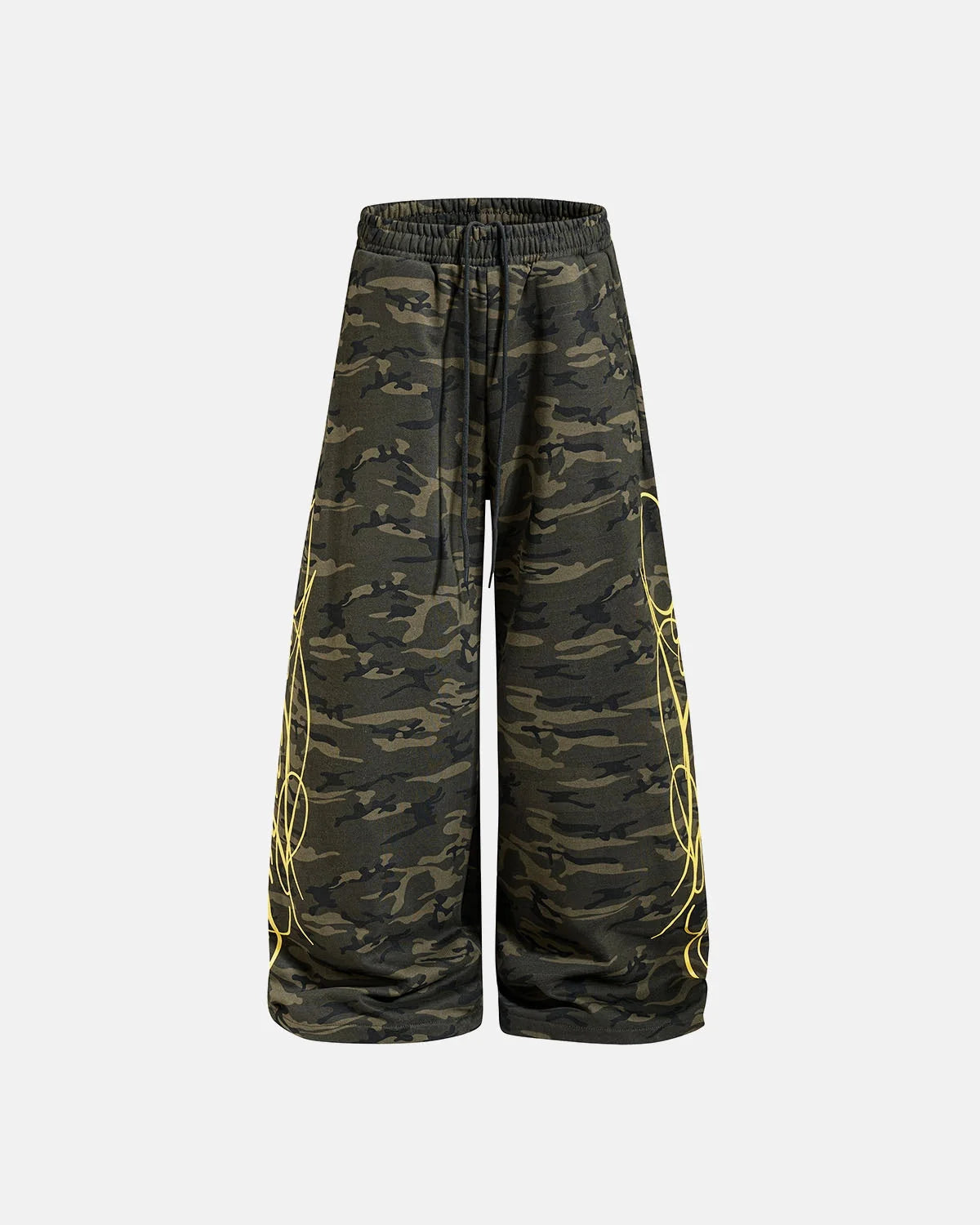 Omygoods Camo Script Wide Leg Lounge Pants