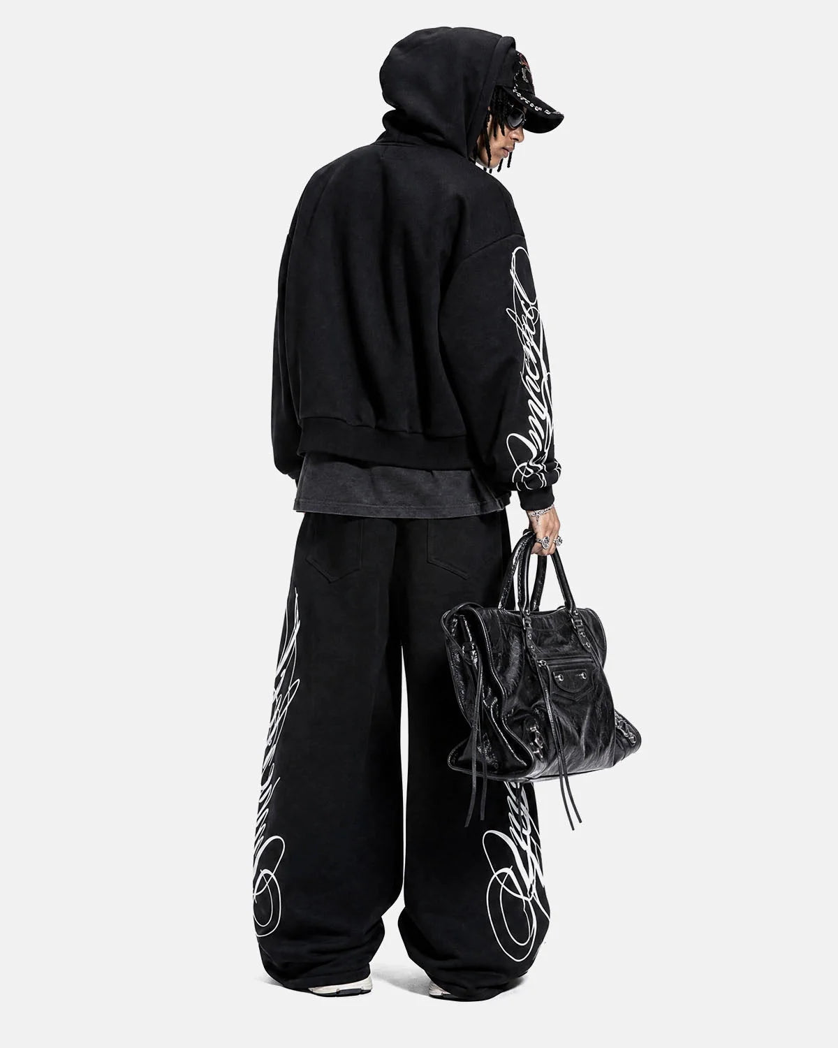 Omygoods Camo Script Wide Leg Lounge Pants