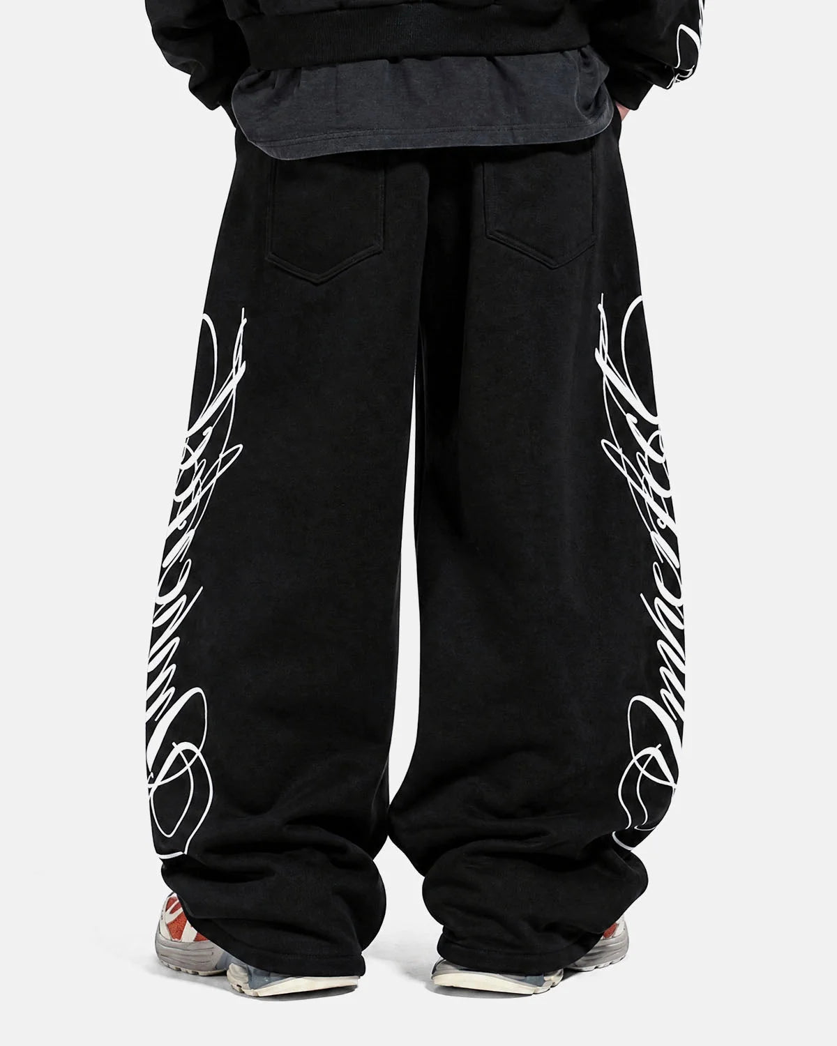 Omygoods Camo Script Wide Leg Lounge Pants