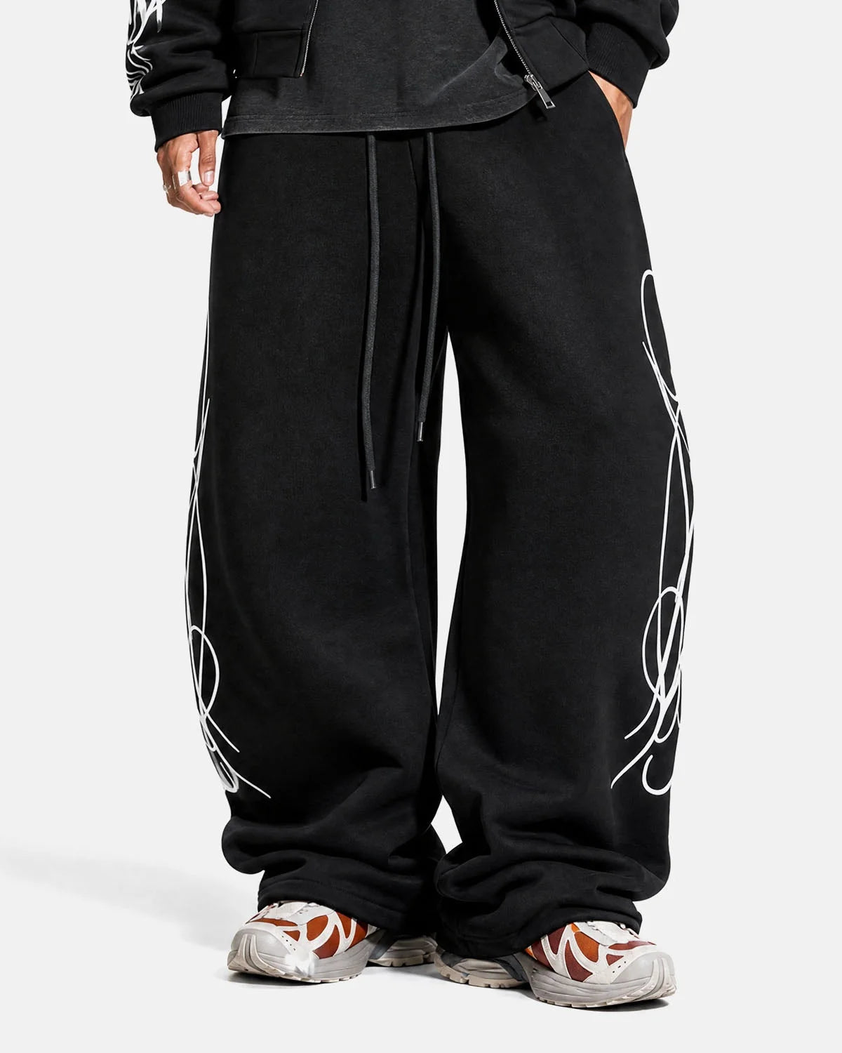 Omygoods Camo Script Wide Leg Lounge Pants