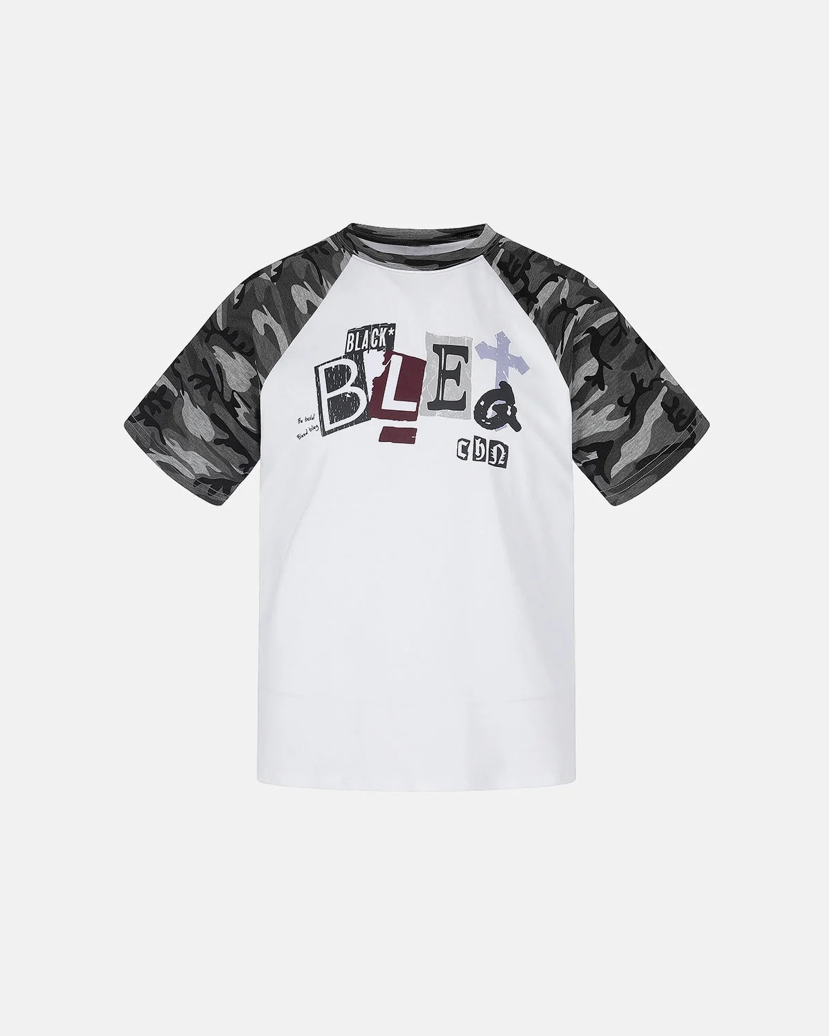 Omygoods Camo Sleeve Graphic Boxy T-Shirt