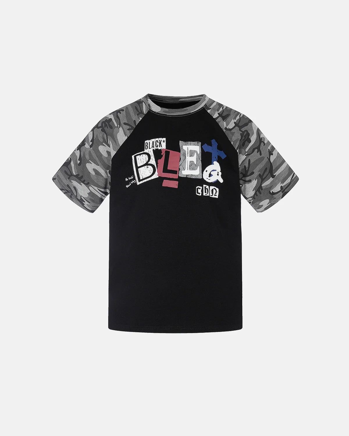 Omygoods Camo Sleeve Graphic Boxy T-Shirt