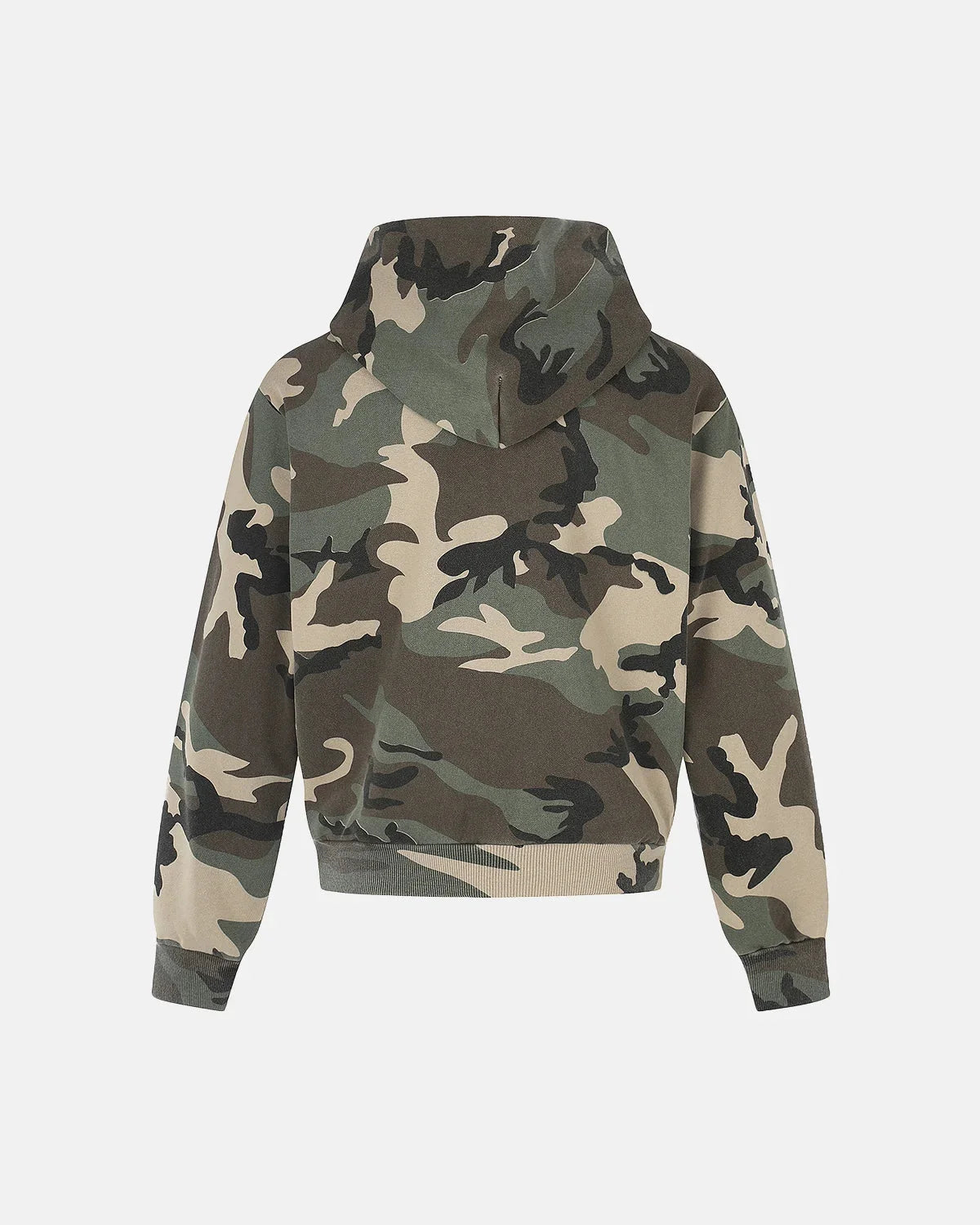 Omygoods Camo Sunburst Graphic Zip Up Hoodie