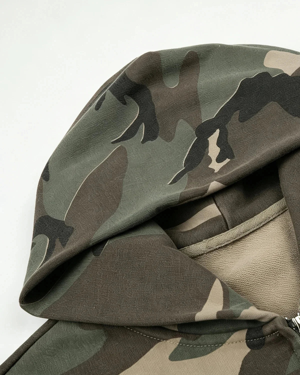 Omygoods Camo Sunburst Graphic Zip Up Hoodie