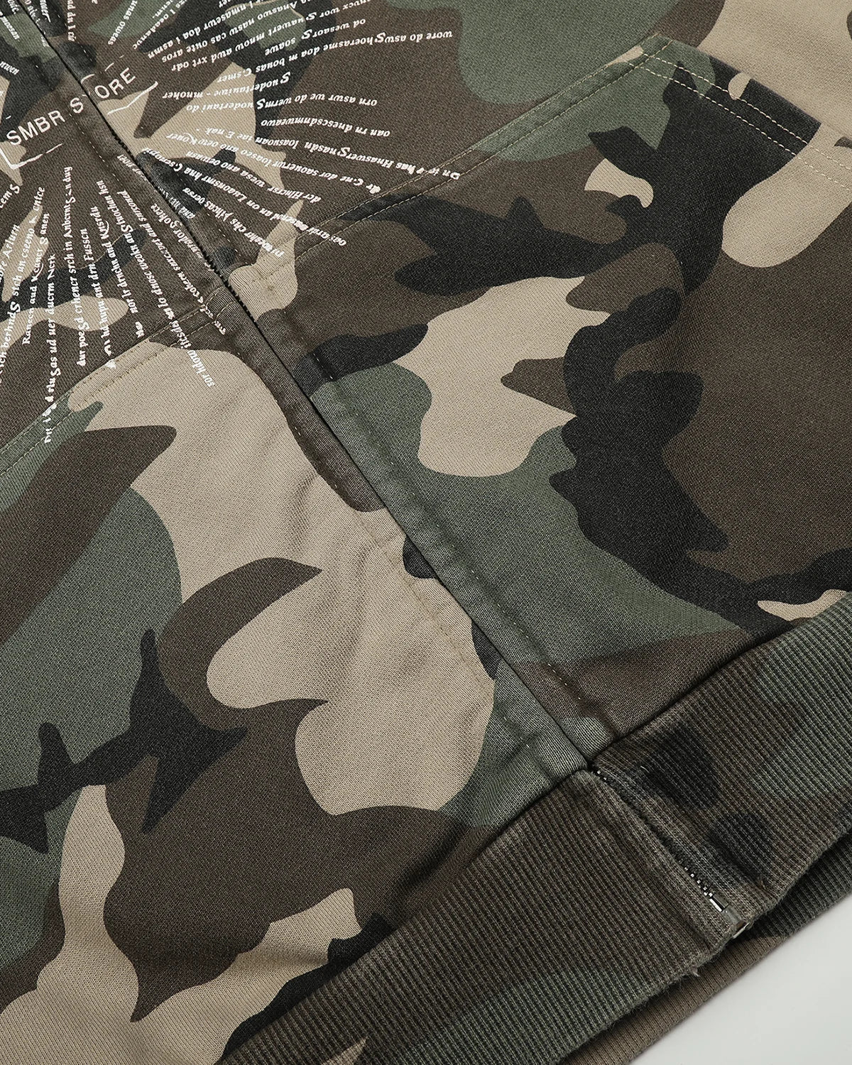 Omygoods Camo Sunburst Graphic Zip Up Hoodie