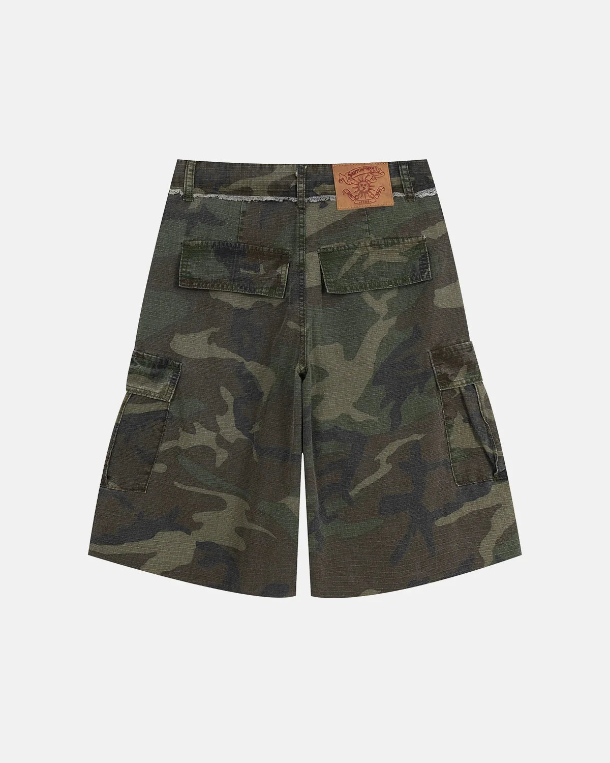 Omygoods Camo Utility Longline Shorts