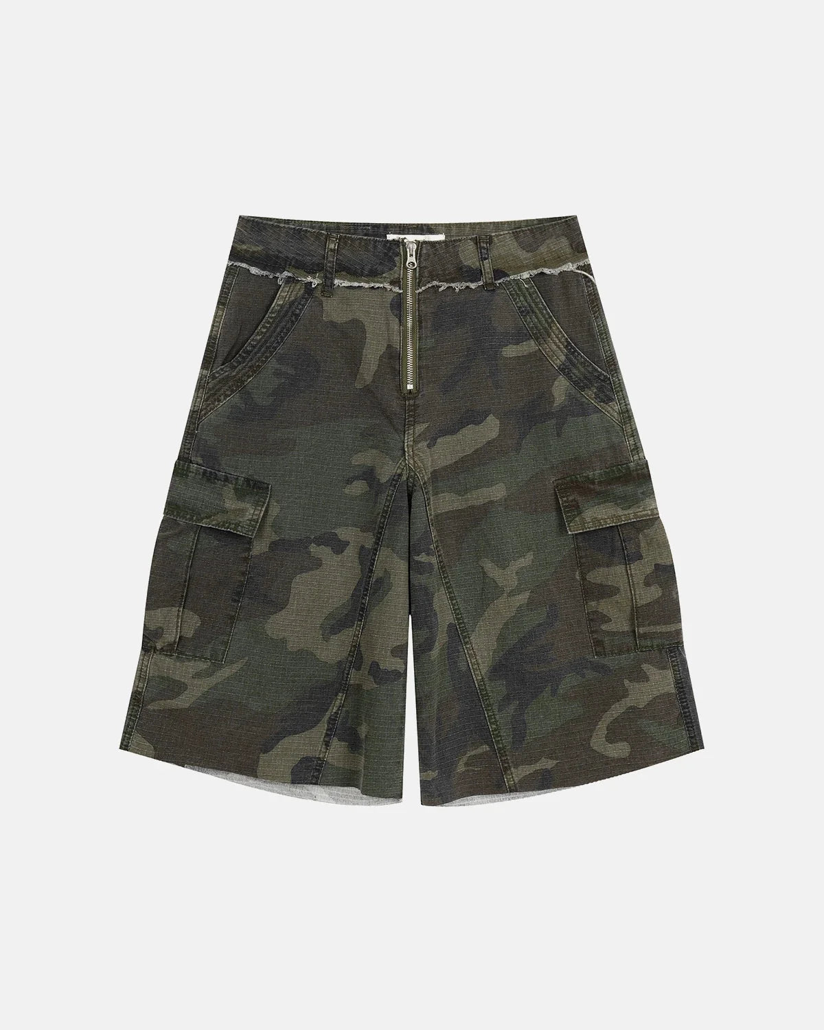 Omygoods Camo Utility Longline Shorts