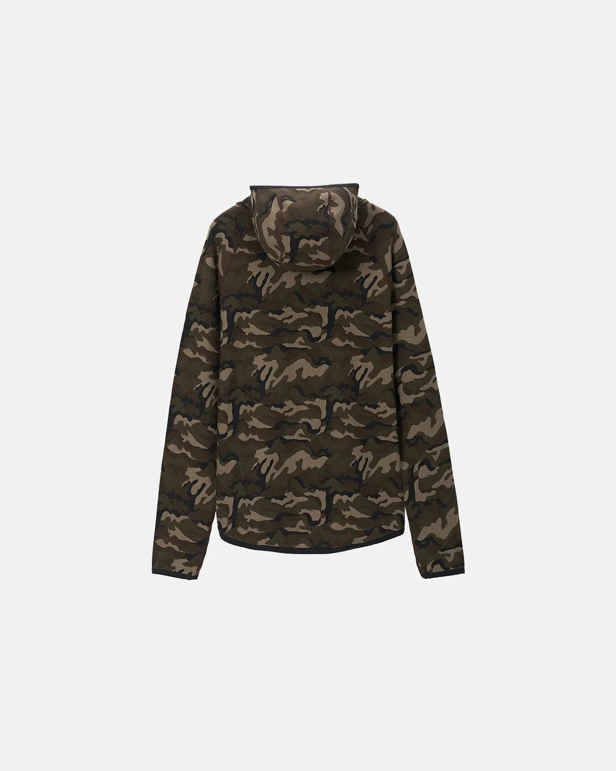 Omygoods Camo Waffle High-Neck Hoodie