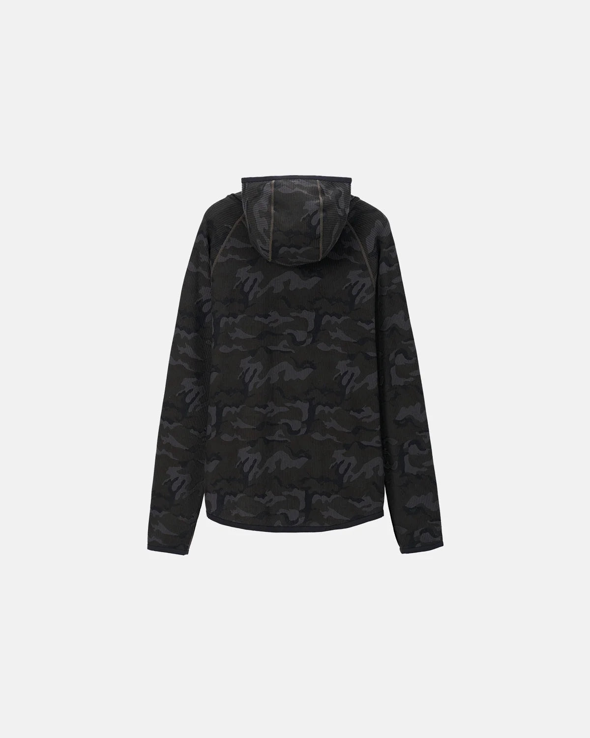 Omygoods Camo Waffle High-Neck Hoodie