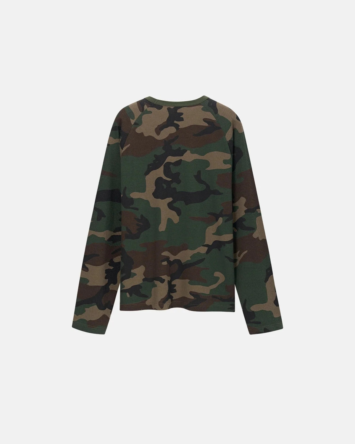 Omygoods Camo Waffle Long Sleeve T-Shirt