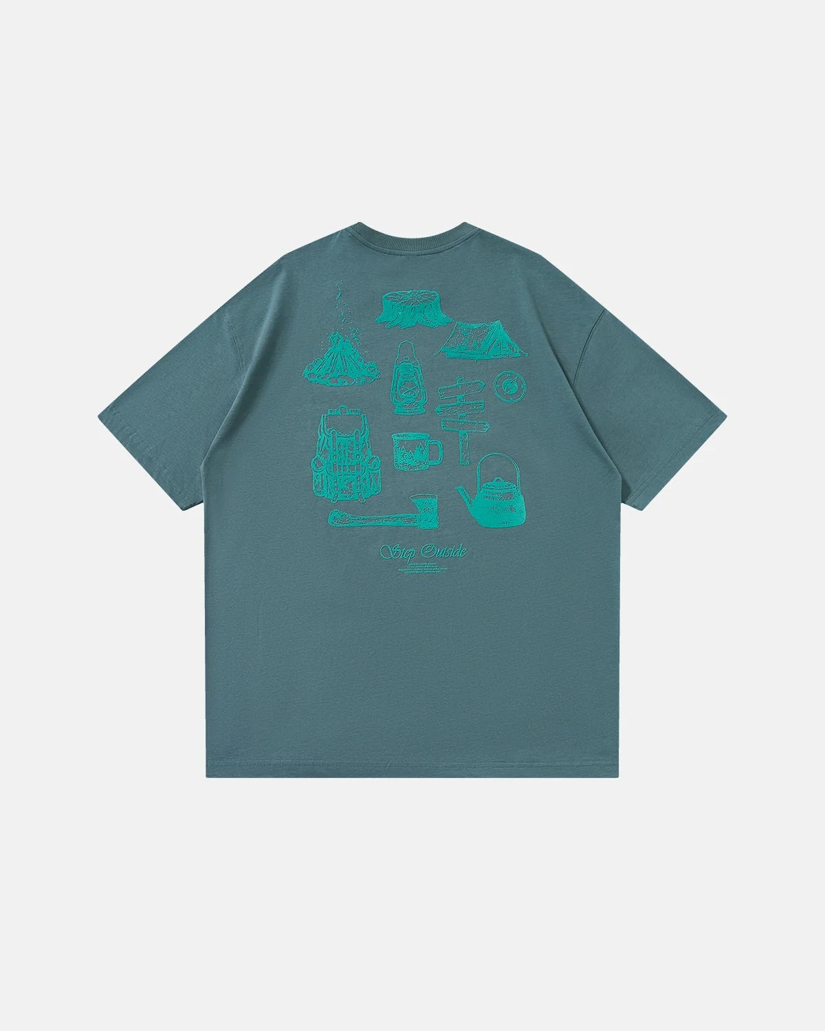 Omygoods Camping Graphic Cotton Tee