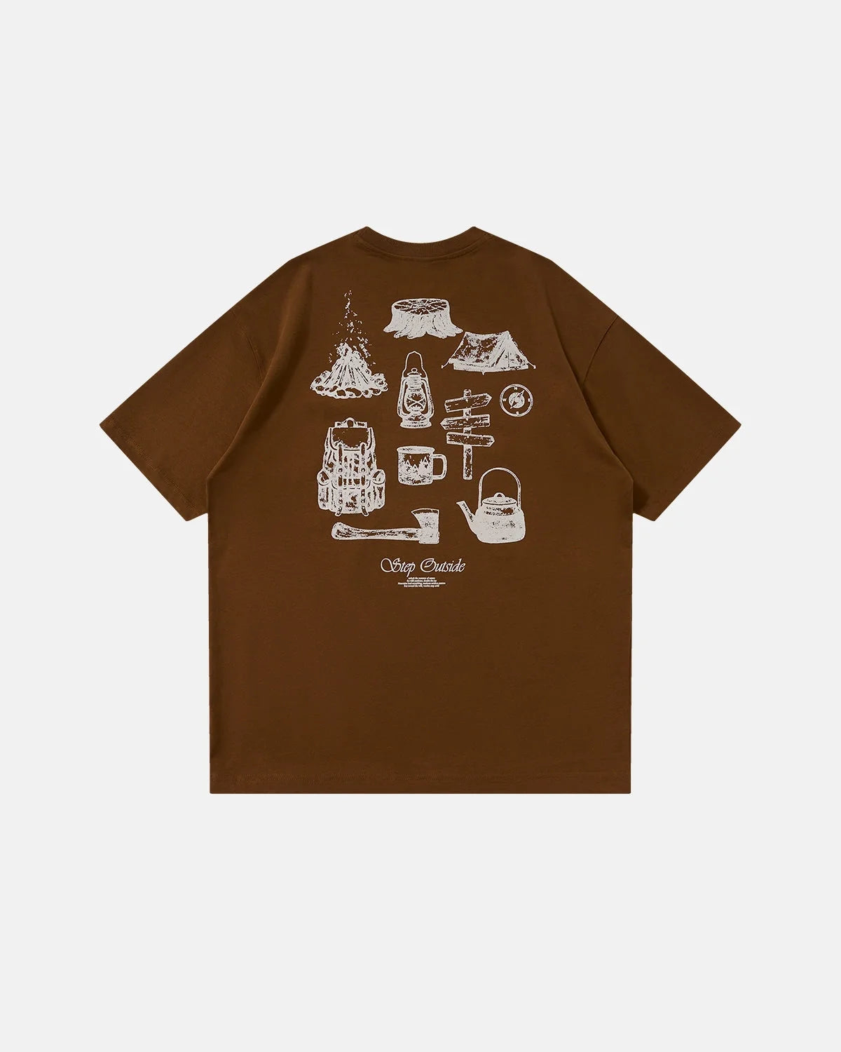 Omygoods Camping Graphic Cotton Tee