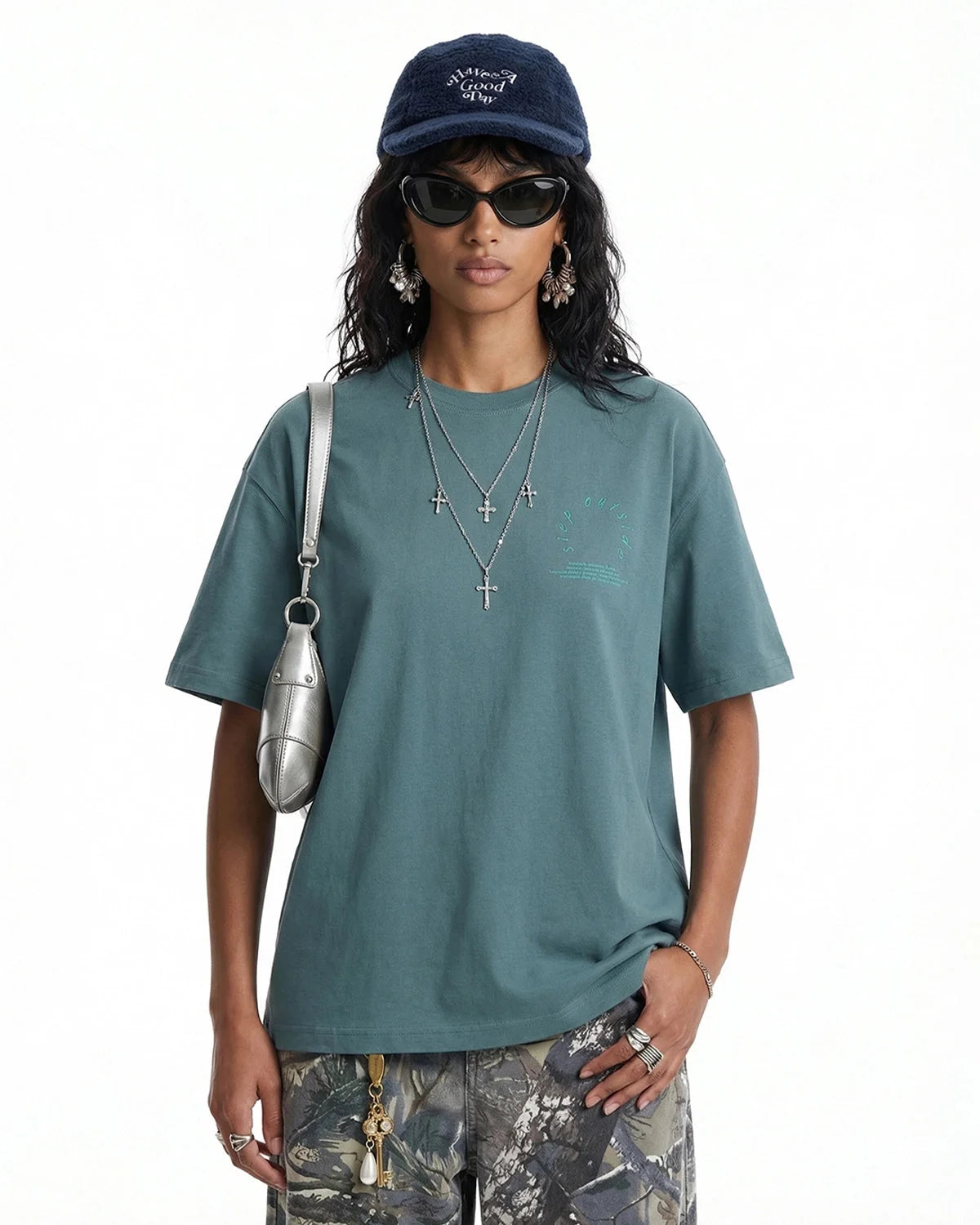 Omygoods Camping Graphic Cotton Tee