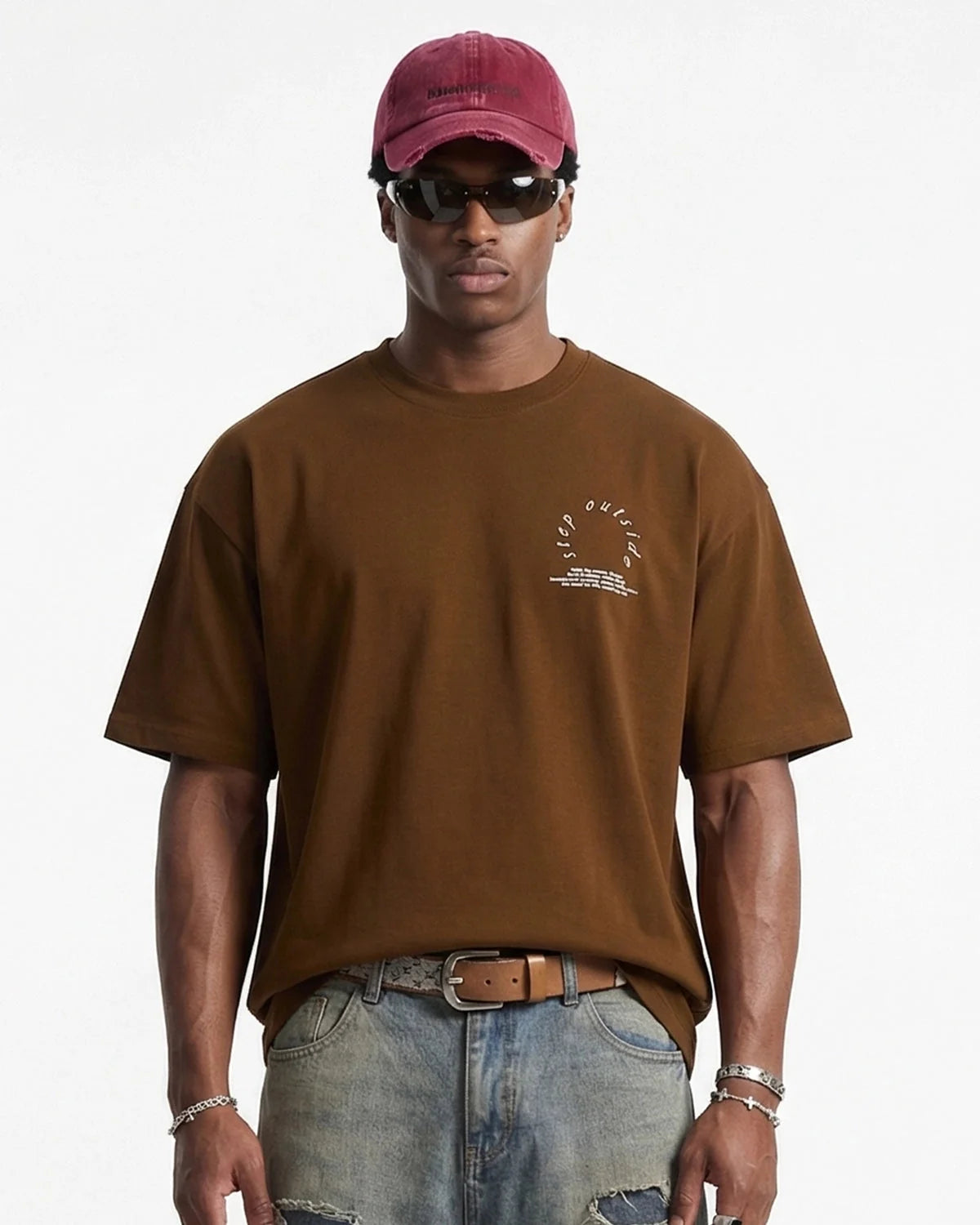 Omygoods Camping Graphic Cotton Tee