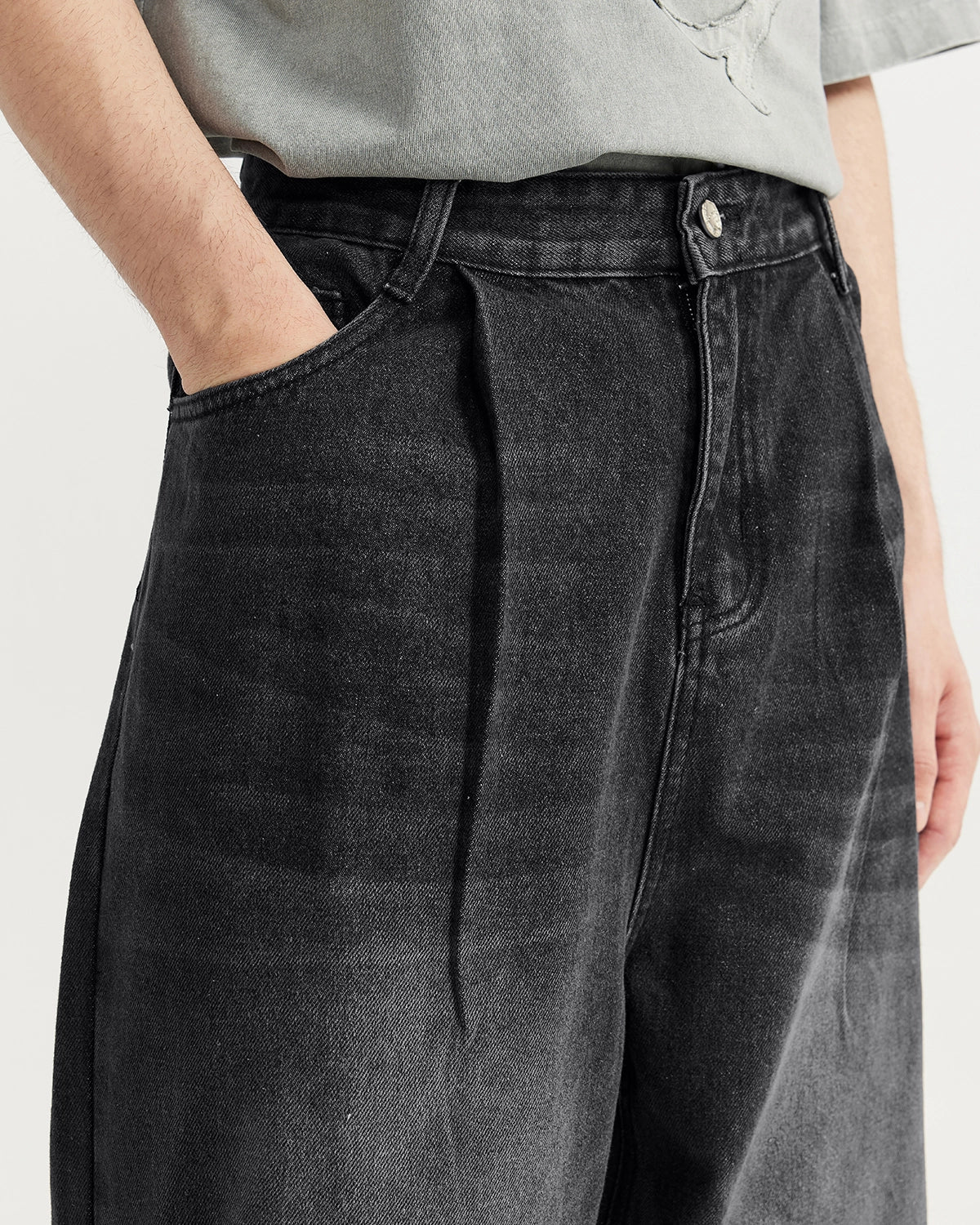 Omygoods Chill Wide Leg Denim Pants