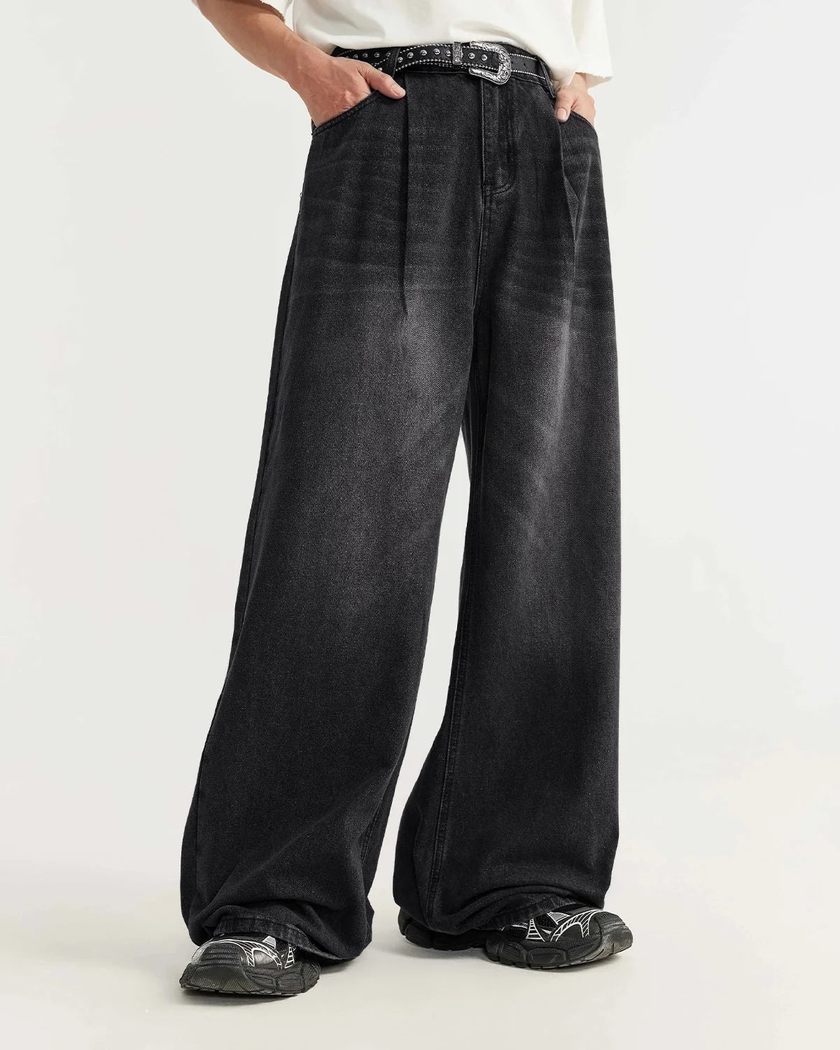 Omygoods Chill Wide Leg Denim Pants