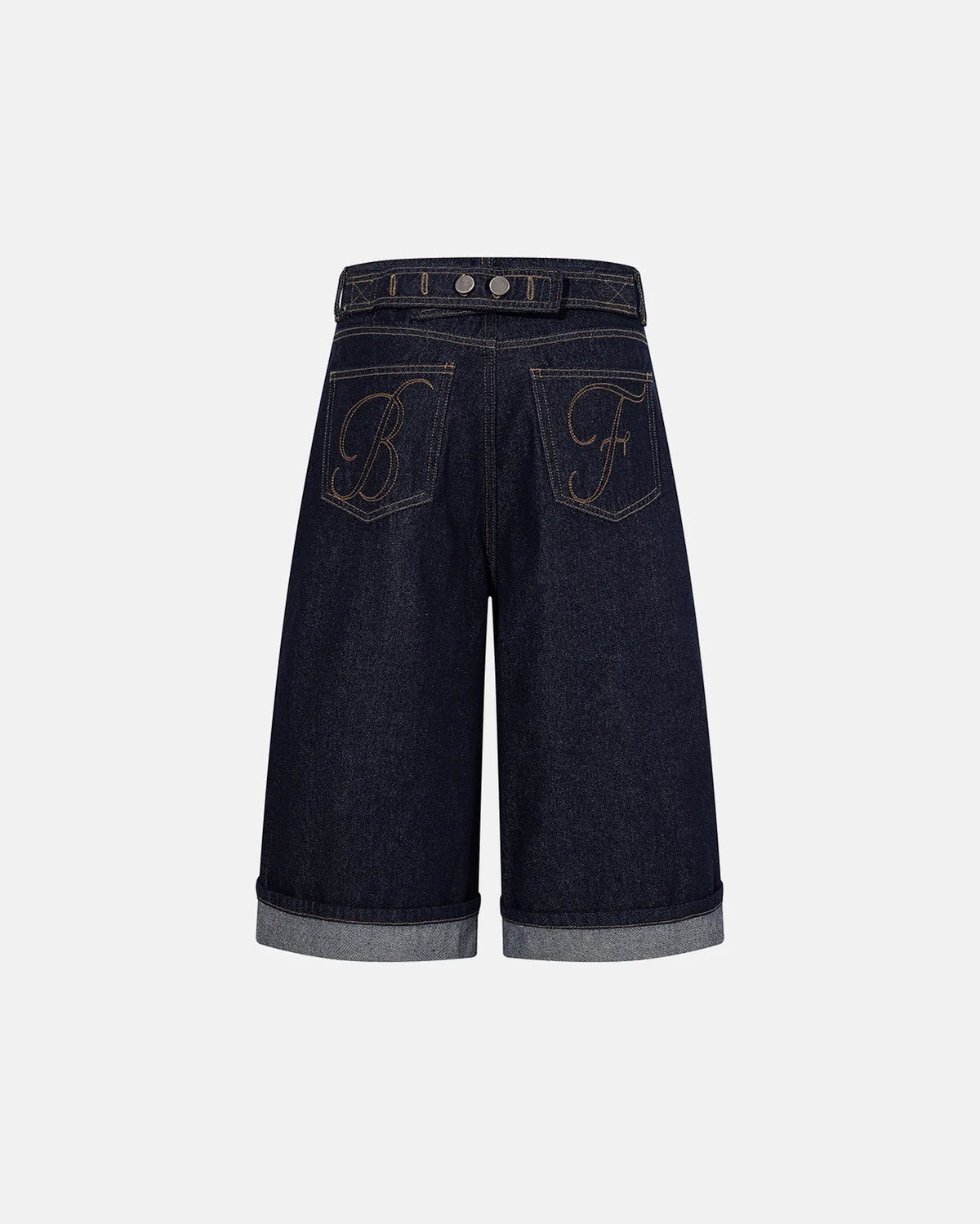 Omygoods Cinch Back Baggy Denim Jorts