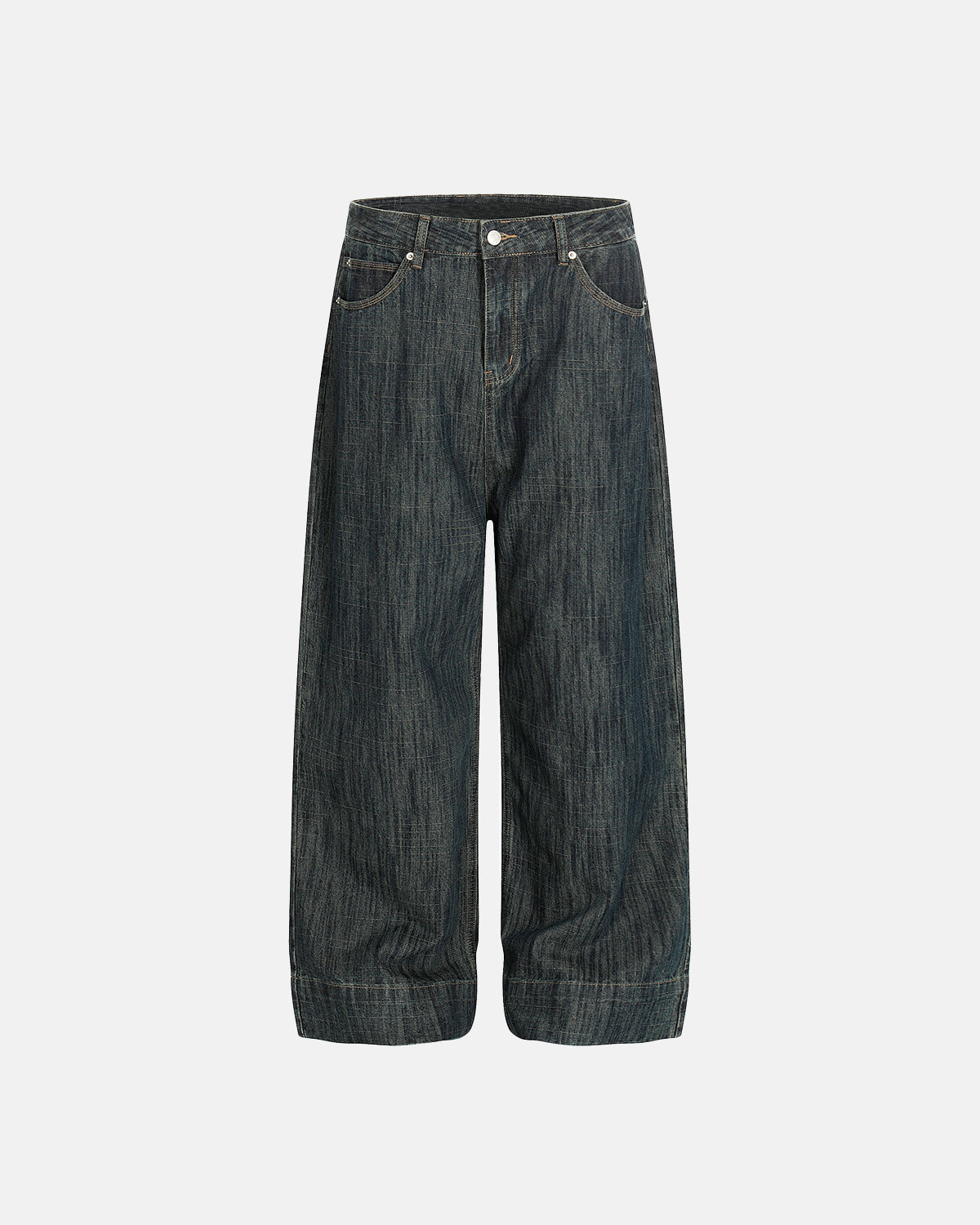 Omygoods Cinch Back Bamboo Weave Jeans